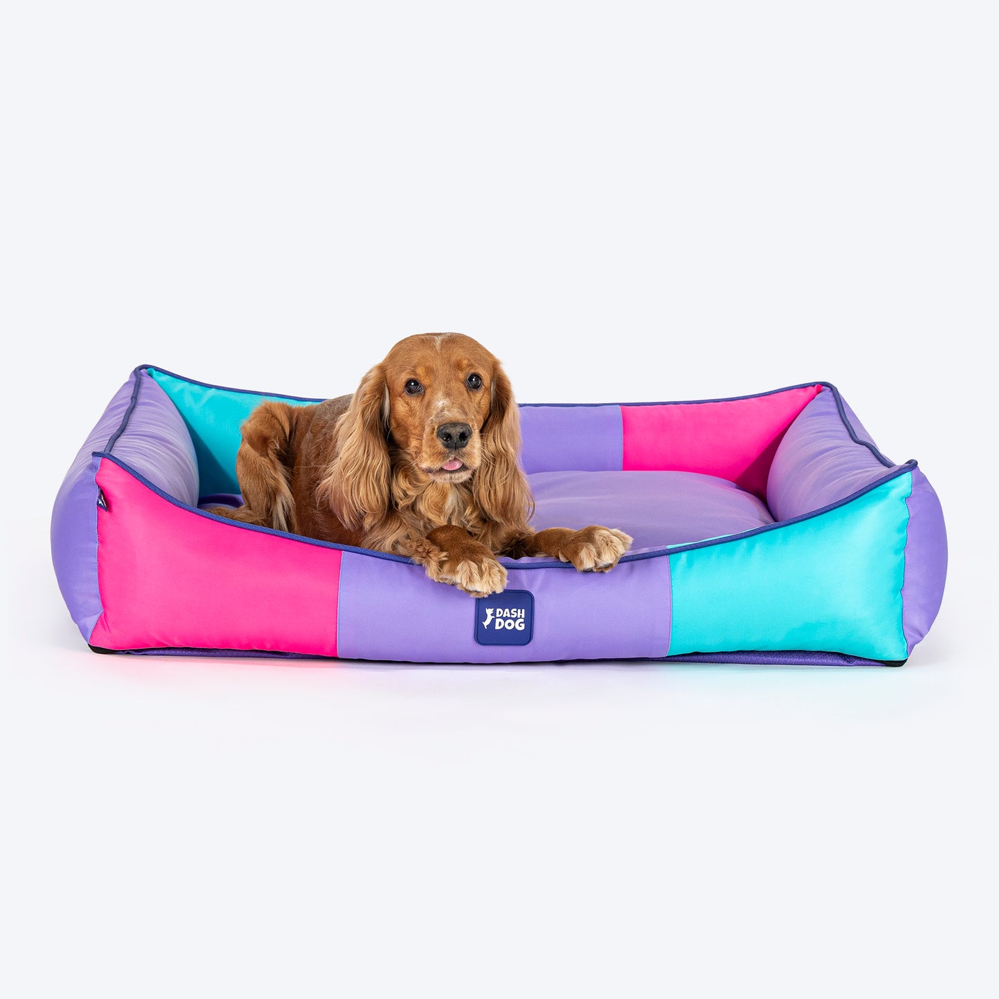 Dash Dog Color Cascade Water Repellent Lounger Dog Bed - Multicolor - Heads Up For Tails