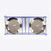Dash Dog Rainbow Rush Elevated Double Diner With Steel Bowl Inserts For Dog - Violet - Heads Up For Tails