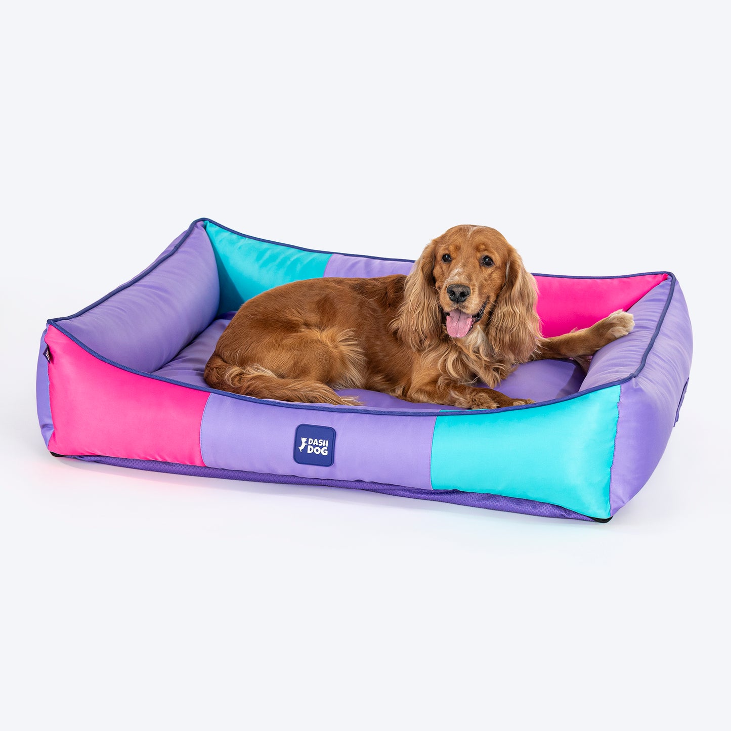 Dash Dog Color Cascade Water Repellent Lounger Dog Bed - Multicolor - Heads Up For Tails