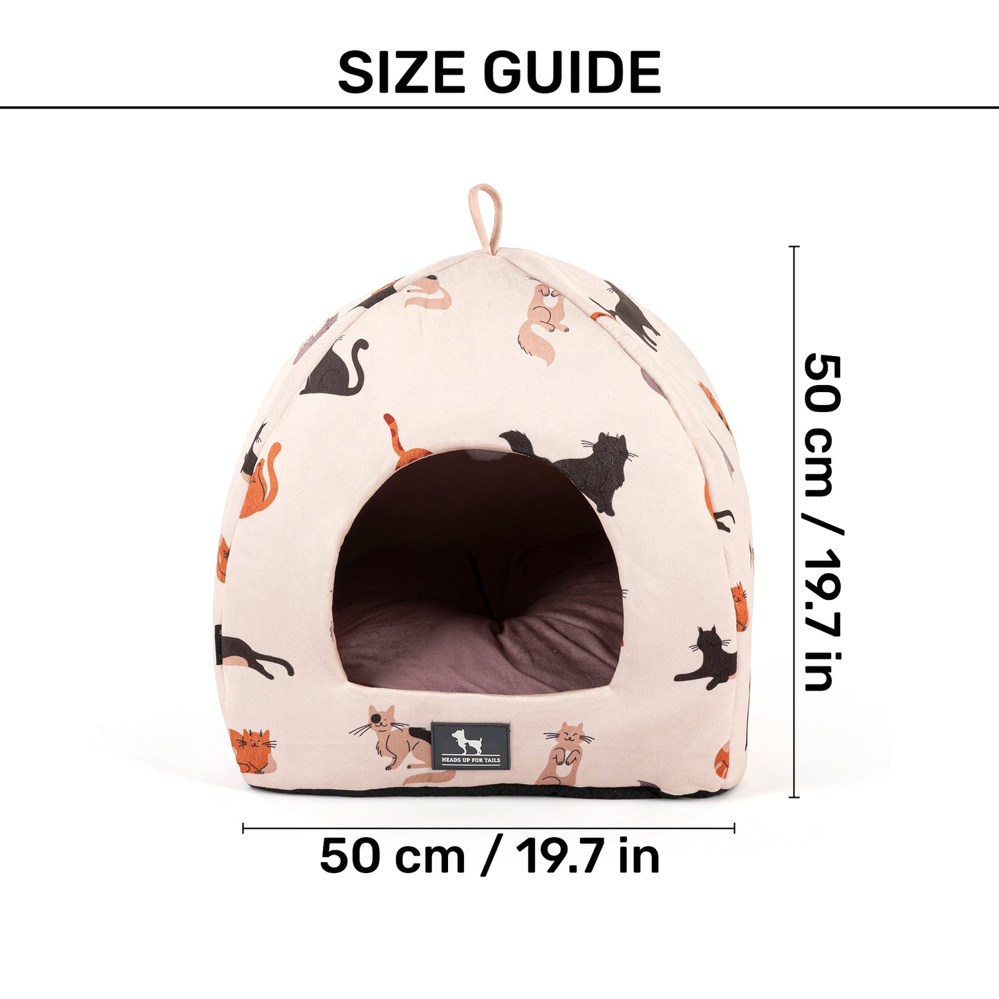 HUFT Whisker Wonderland Cat Tent Bed - Beige - Heads Up For Tails