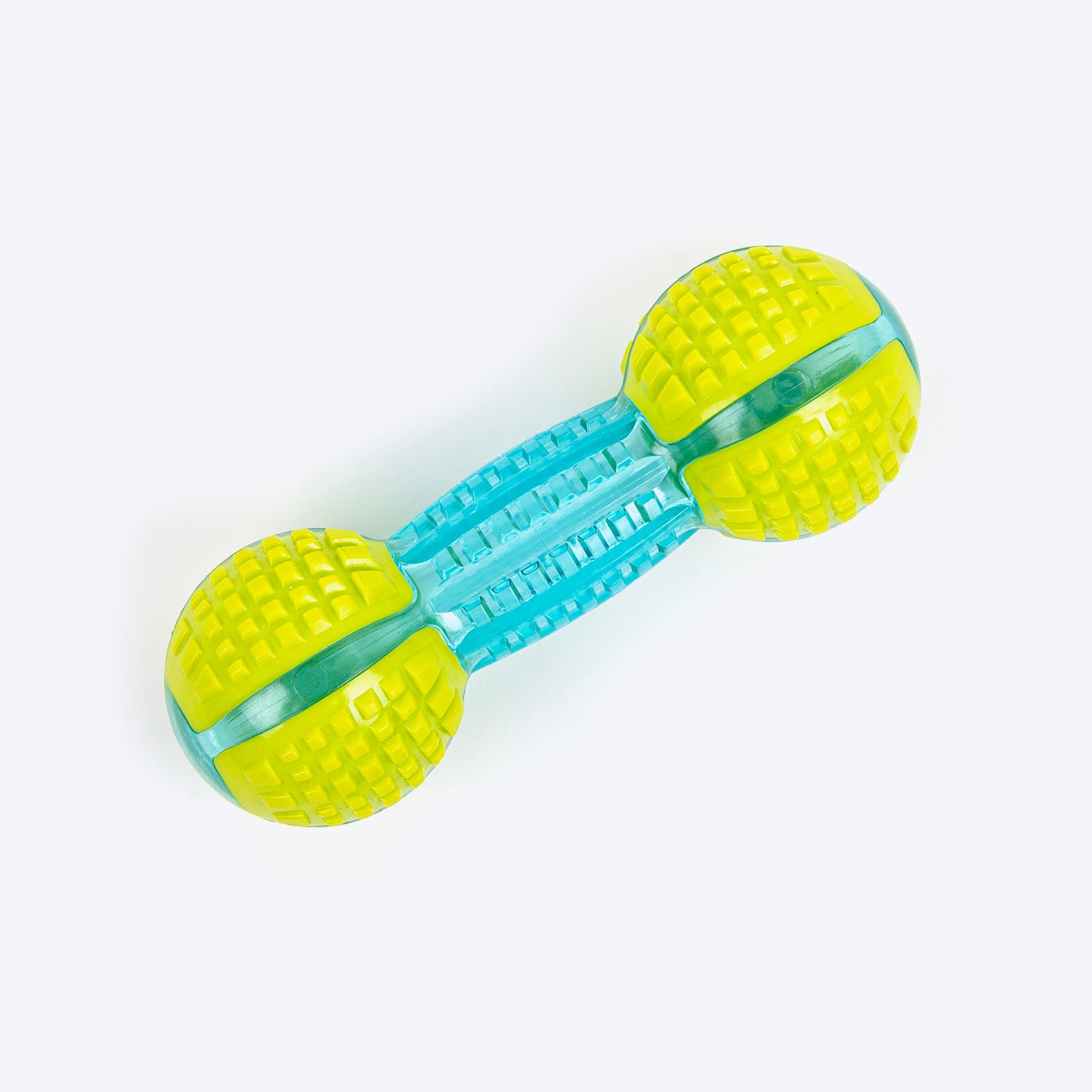 Dash Dog Gnaw & Go Squeaky Toy For Dog - Neon Green & Blue - Heads Up For Tails