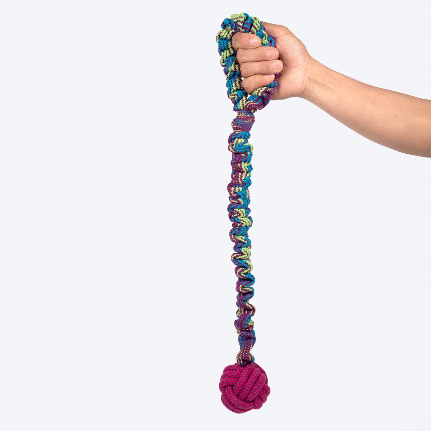 Dash Dog Catch-Me-Knot Bungee Rope Toy For Dog - Purple - Heads Up For Tails