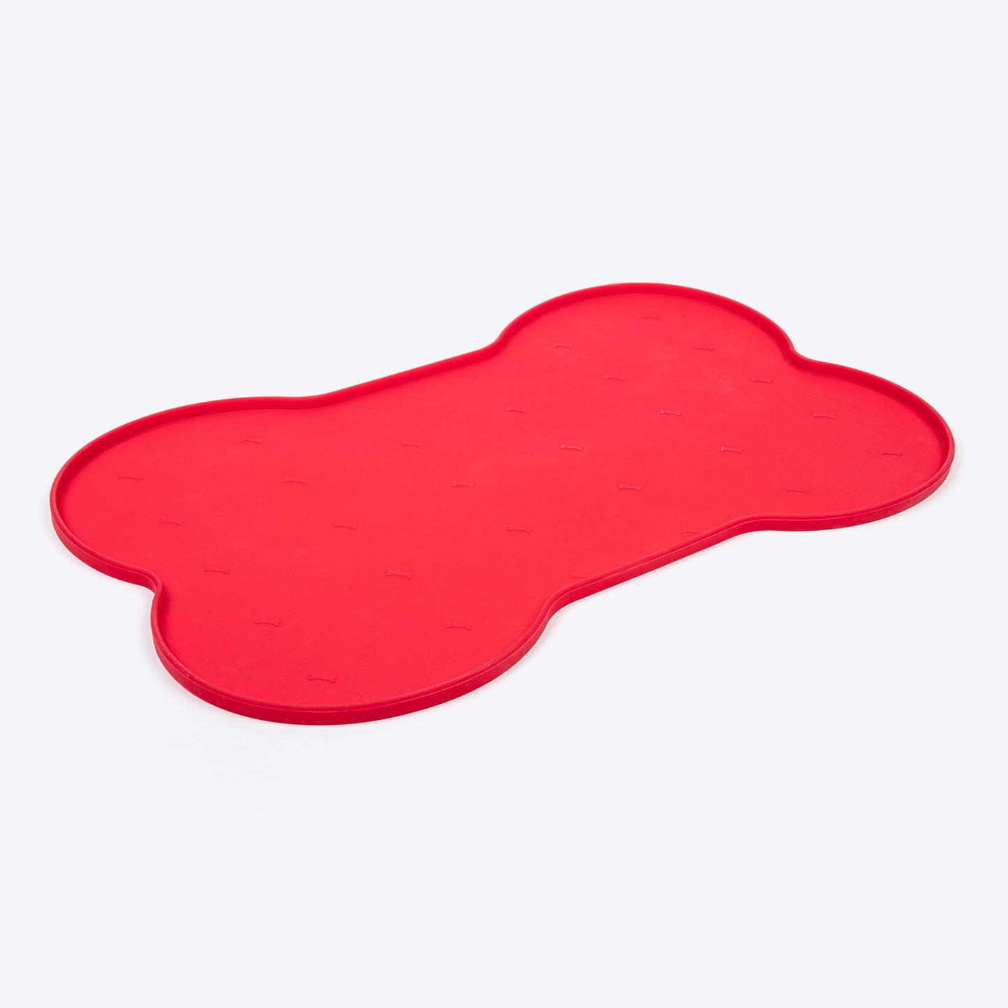 HUFT Anti Spill Bone Shape Bowl Mat For Dog & Cat - Red - Heads Up For Tails