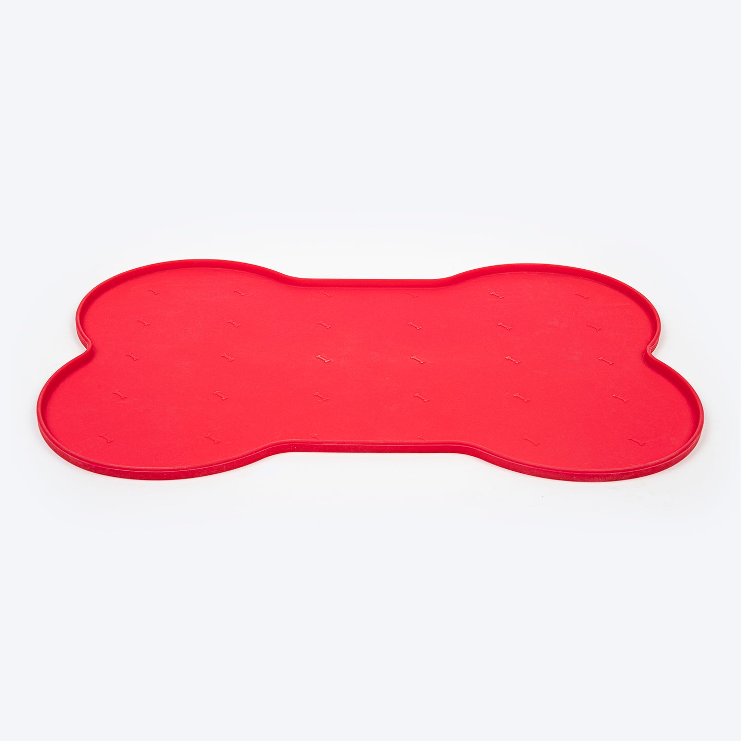HUFT Anti Spill Bone Shape Bowl Mat For Dog & Cat - Red - Heads Up For Tails