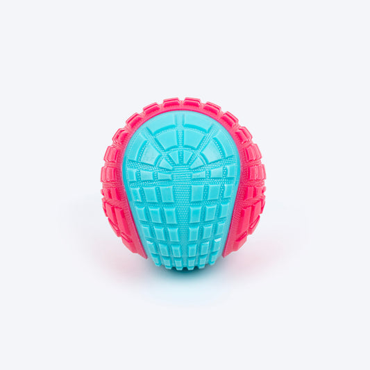 Dash Dog Squeaky Serve Tennis Ball Fetch Toy For Dog - Pink & Turquoise - L - Heads Up For Tails