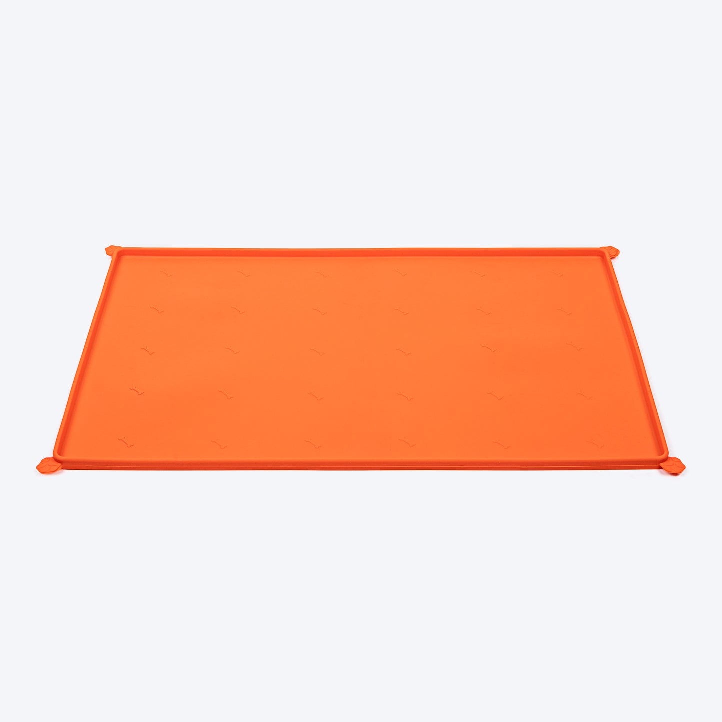 HUFT Anti Spill Rectangle Bowl Mat For Dog & Cat - Orange - Heads Up For Tails