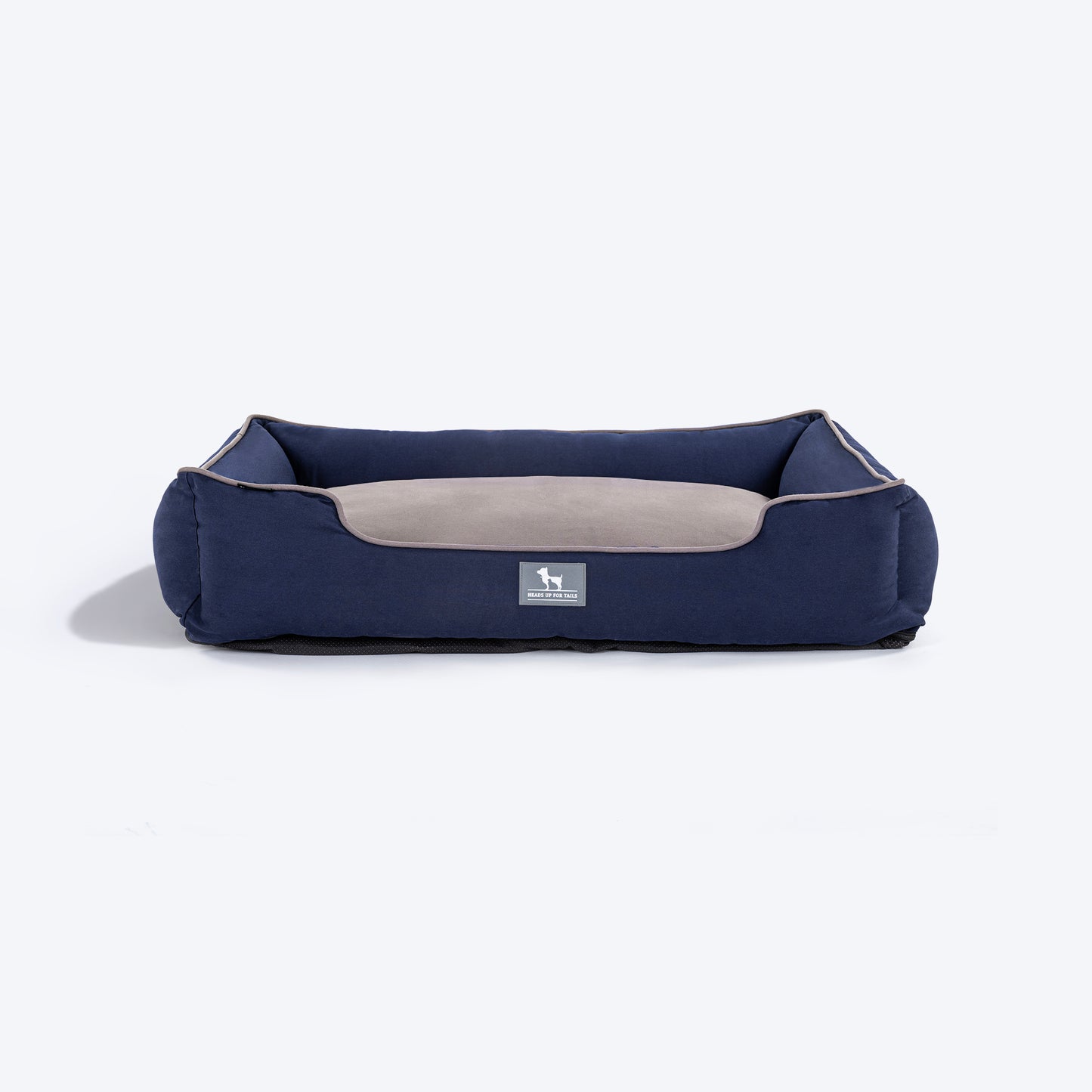HUFT Classic Lounger Dog Bed - Grey & Navy - Heads Up For Tails
