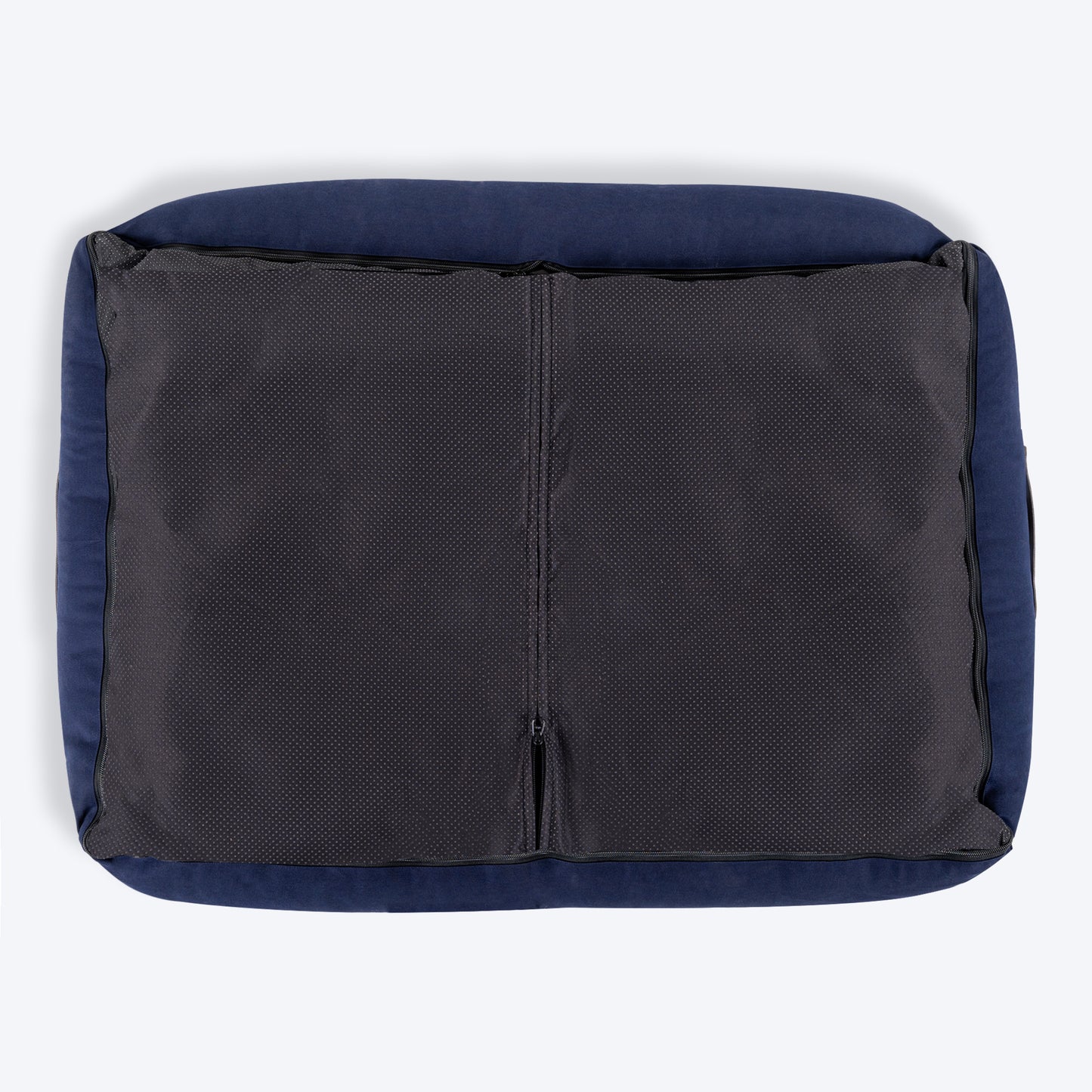 HUFT Classic Lounger Dog Bed - Grey & Navy - Heads Up For Tails