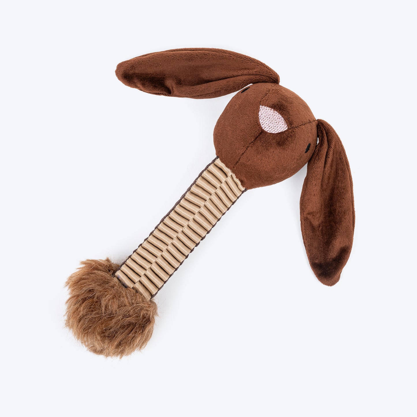 HUFT Tuggie Bunnie Plush Toy For Dog - Brown - Heads Up For Tails