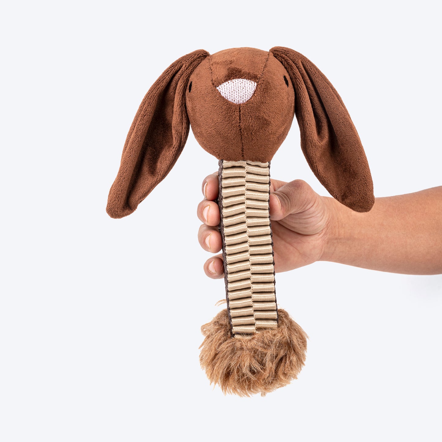 HUFT Tuggie Bunnie Plush Toy For Dog - Brown - Heads Up For Tails