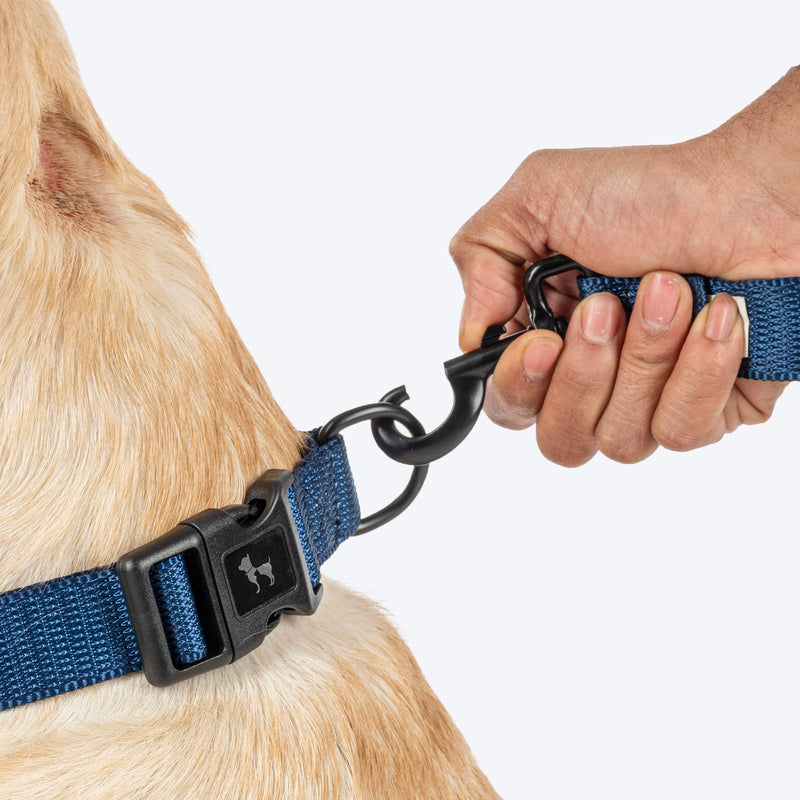 HUFT Personalised Classic (Mobile No.) Dog Collar - Navy - Heads Up For Tails