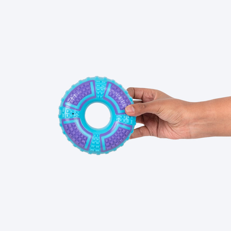 Dash Dog Grab & Gnaw Squeaky Toy For Dog - Purple & Blue - Heads Up For Tails