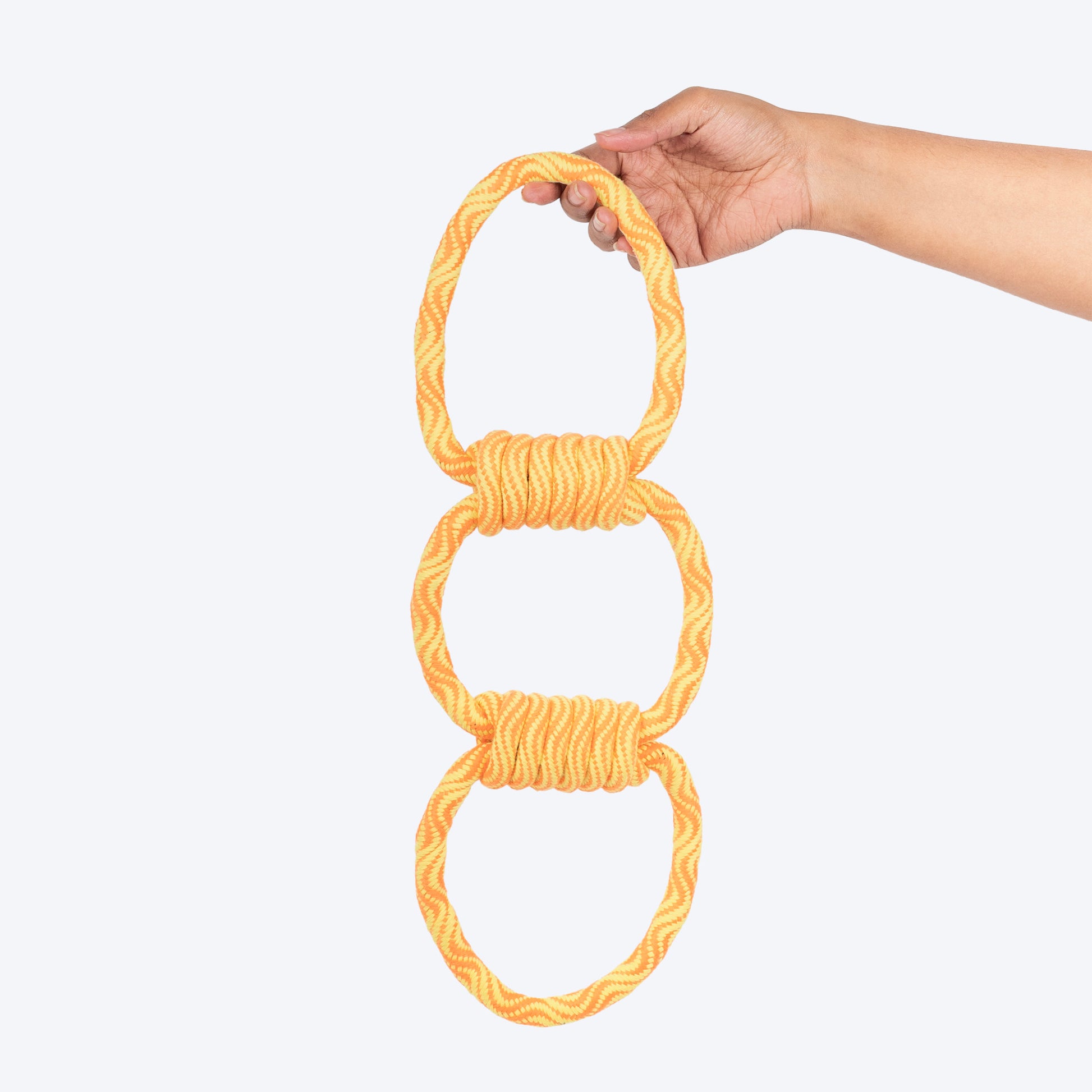 TLC Tug Trio Rope Toy For Dog - Yellow & Orange - Heads Up For Tails