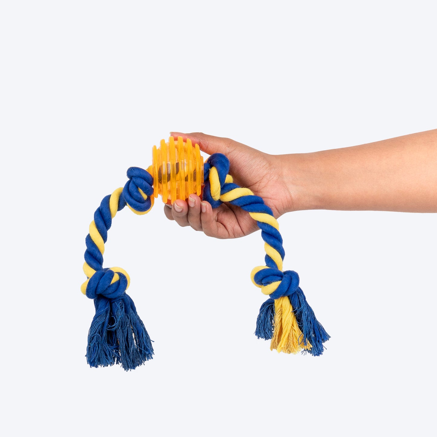 TLC Rope Chewer Rope Toy For Dog - Yellow & Blue - Heads Up For Tails