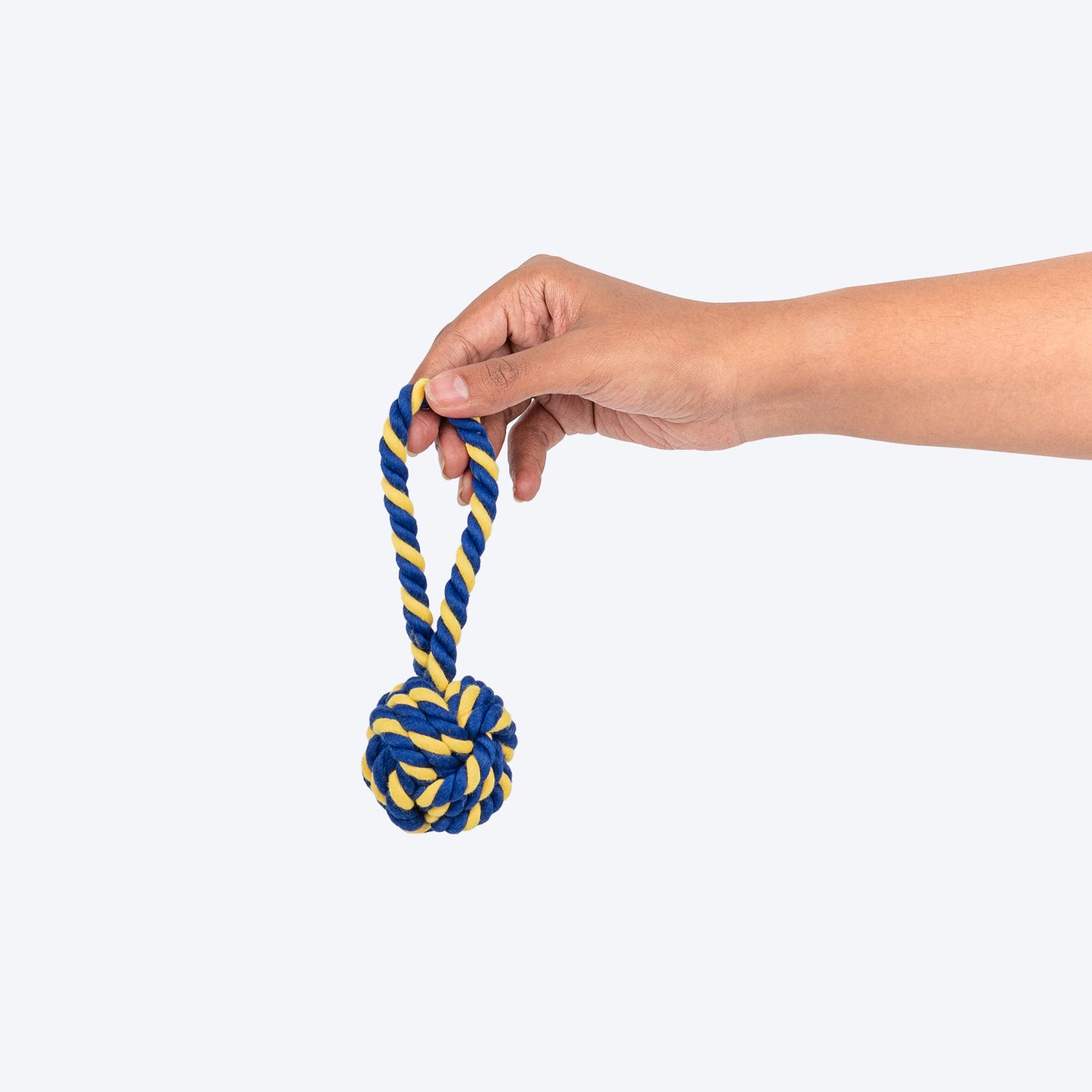 TLC Swinger Rope Toy For Puppies & Small Dog - Yellow & Blue - Heads Up For Tails