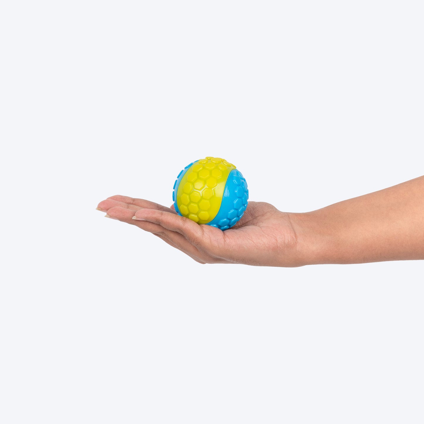 TLC Dot Ball Chew Toy For Dog - Yellow & Blue - Heads Up For Tails