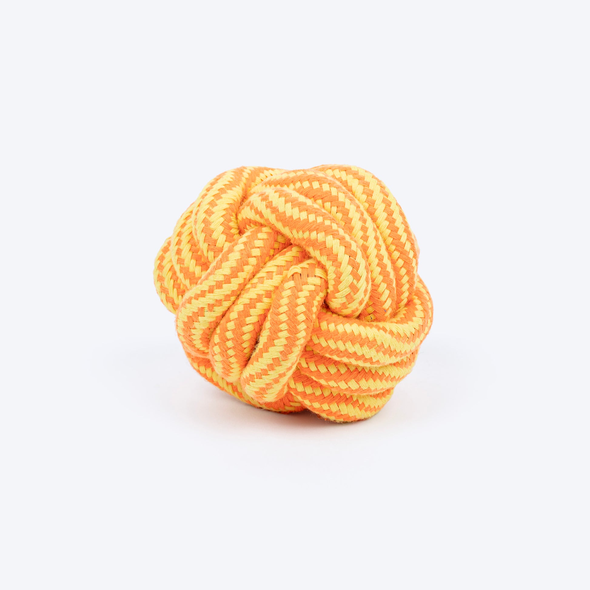 TLC Tug Knot Ball Rope Toy For Dog - Yellow & Orange - Heads Up For Tails