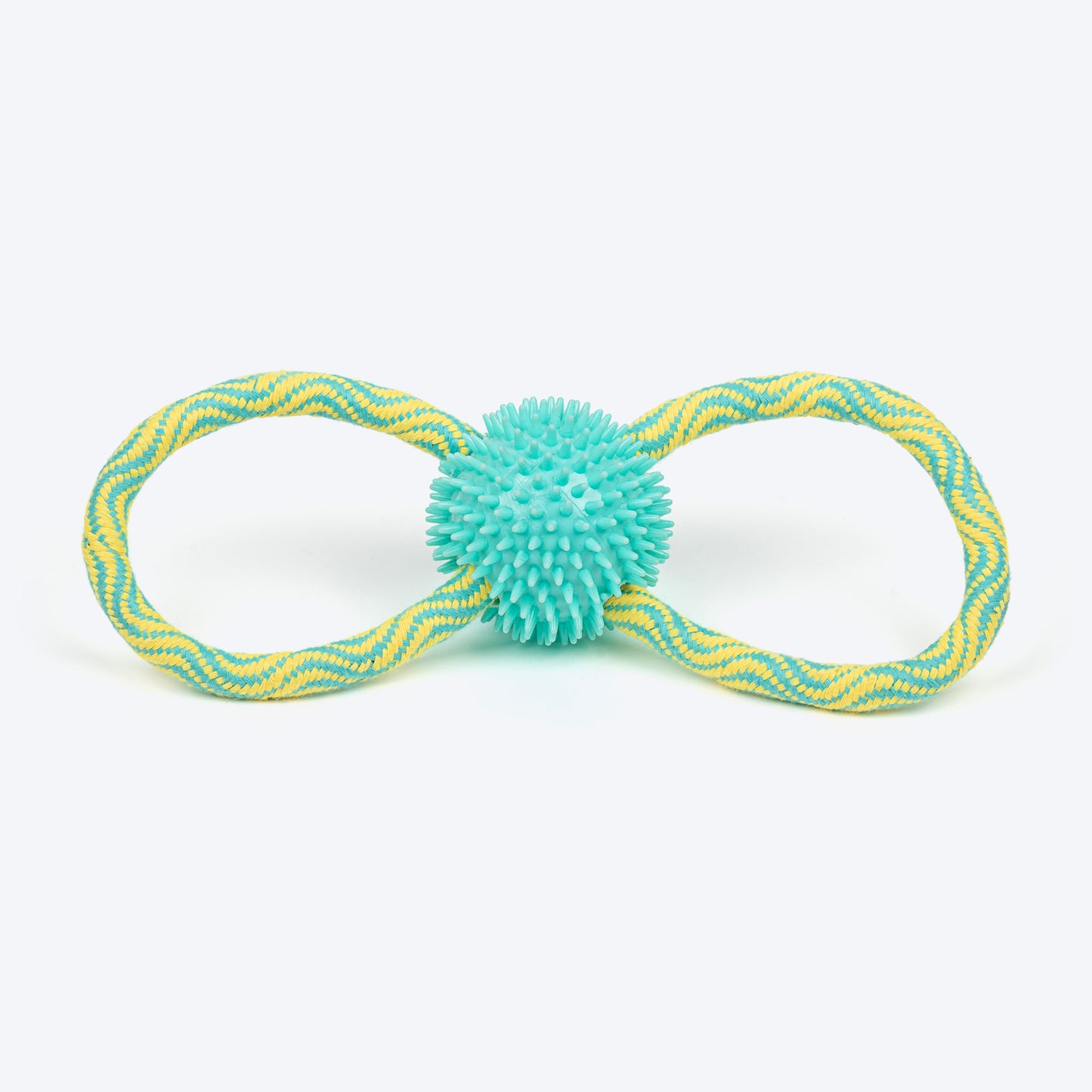 TLC Bite Loop Rope Toy For Dog - Yellow & Turquoise - Heads Up For Tails