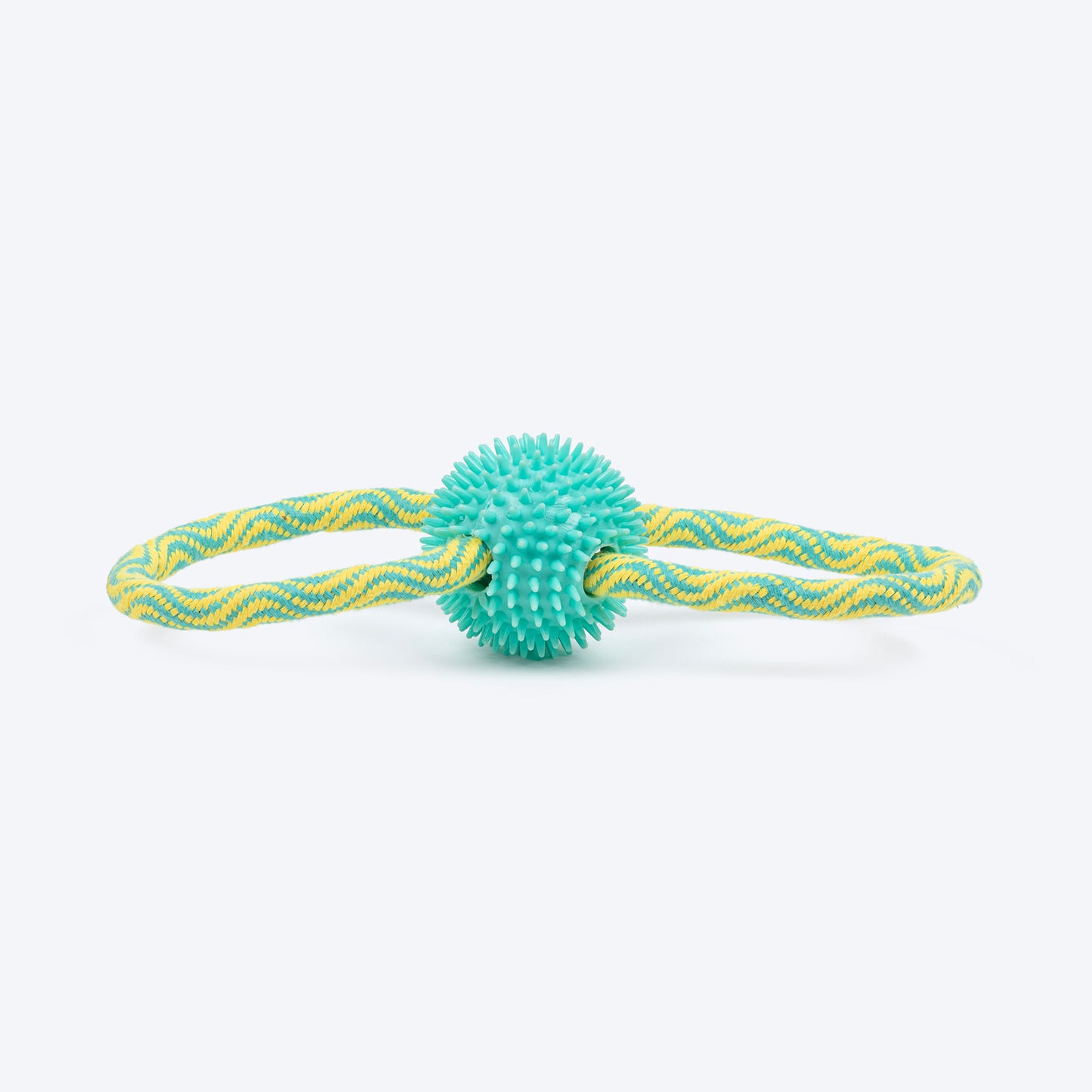 TLC Bite Loop Rope Toy For Dog - Yellow & Turquoise - Heads Up For Tails