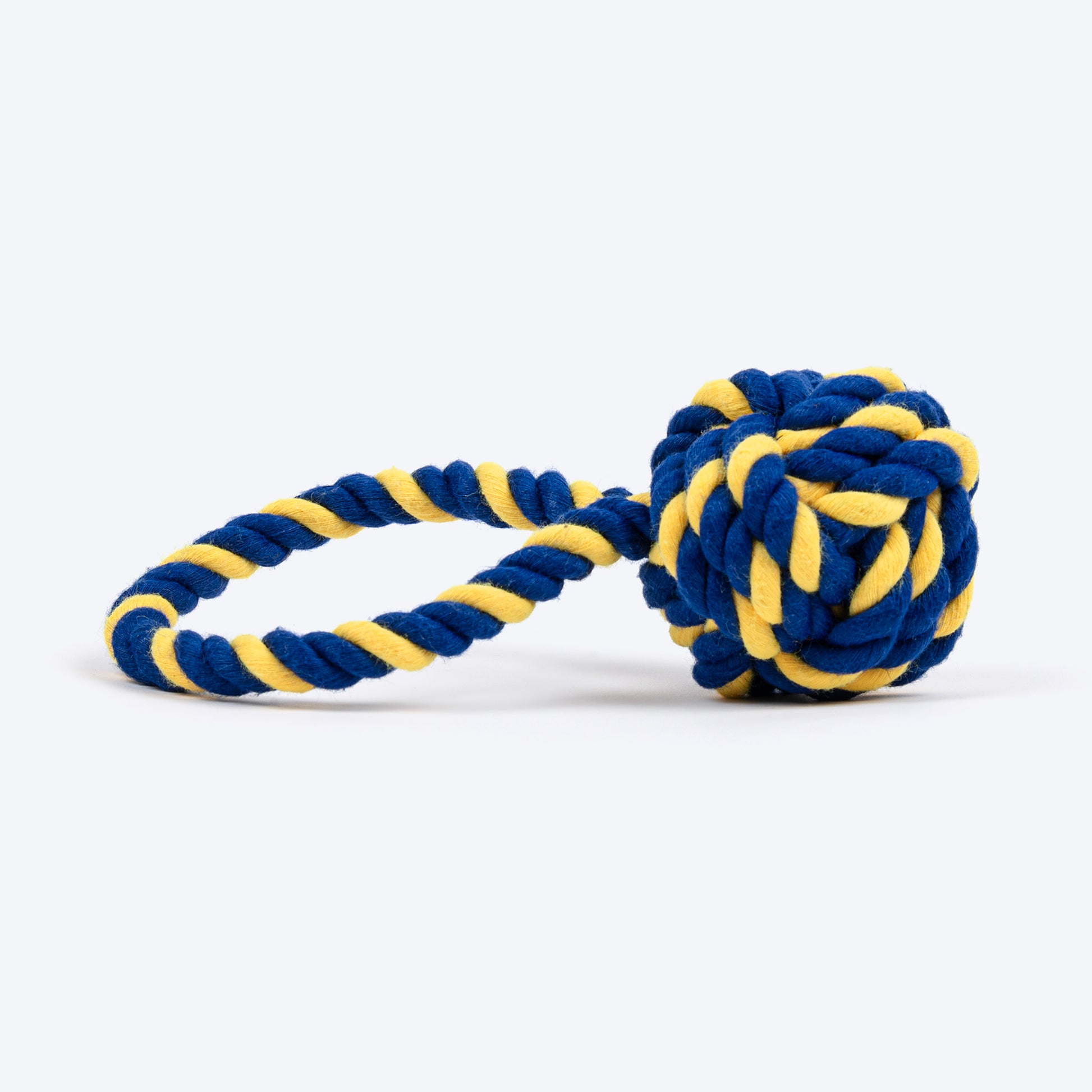 TLC Swinger Rope Toy For Puppies & Small Dog - Yellow & Blue - Heads Up For Tails