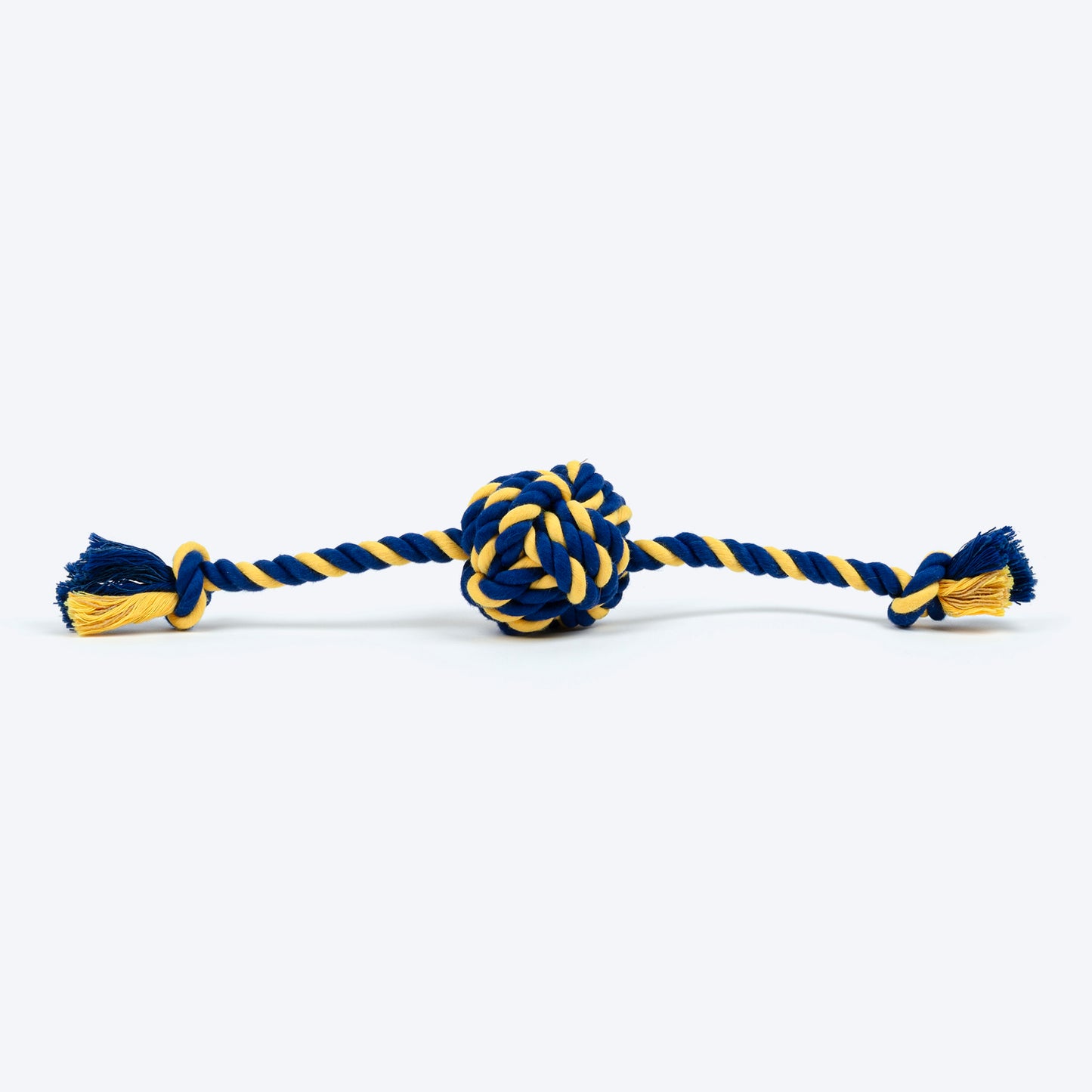 TLC Knot Ruff Rope Toy For Puppies & Small Dog - Yellow & Blue - Heads Up For Tails