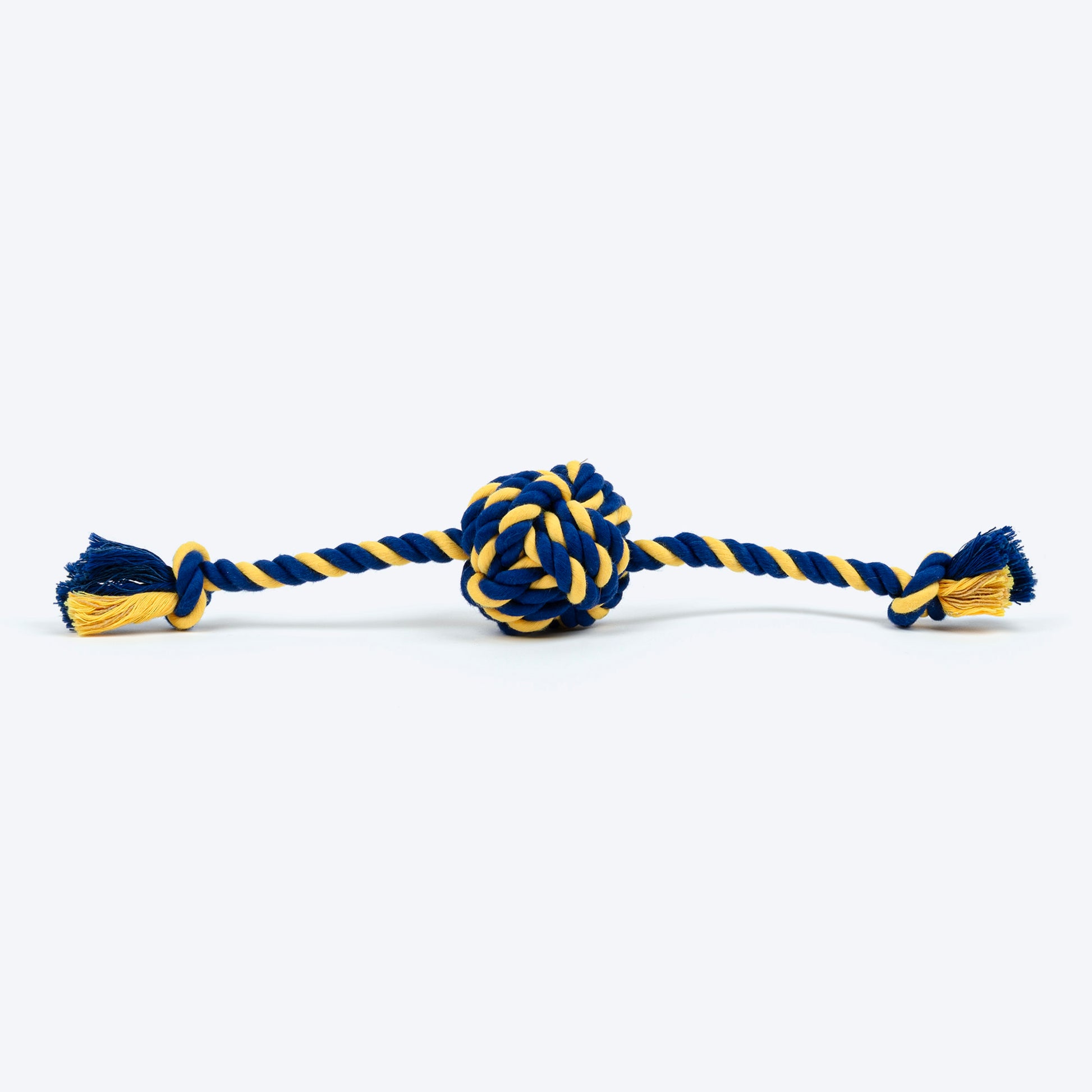 TLC Knot Ruff Rope Toy For Puppies & Small Dog - Yellow & Blue - Heads Up For Tails