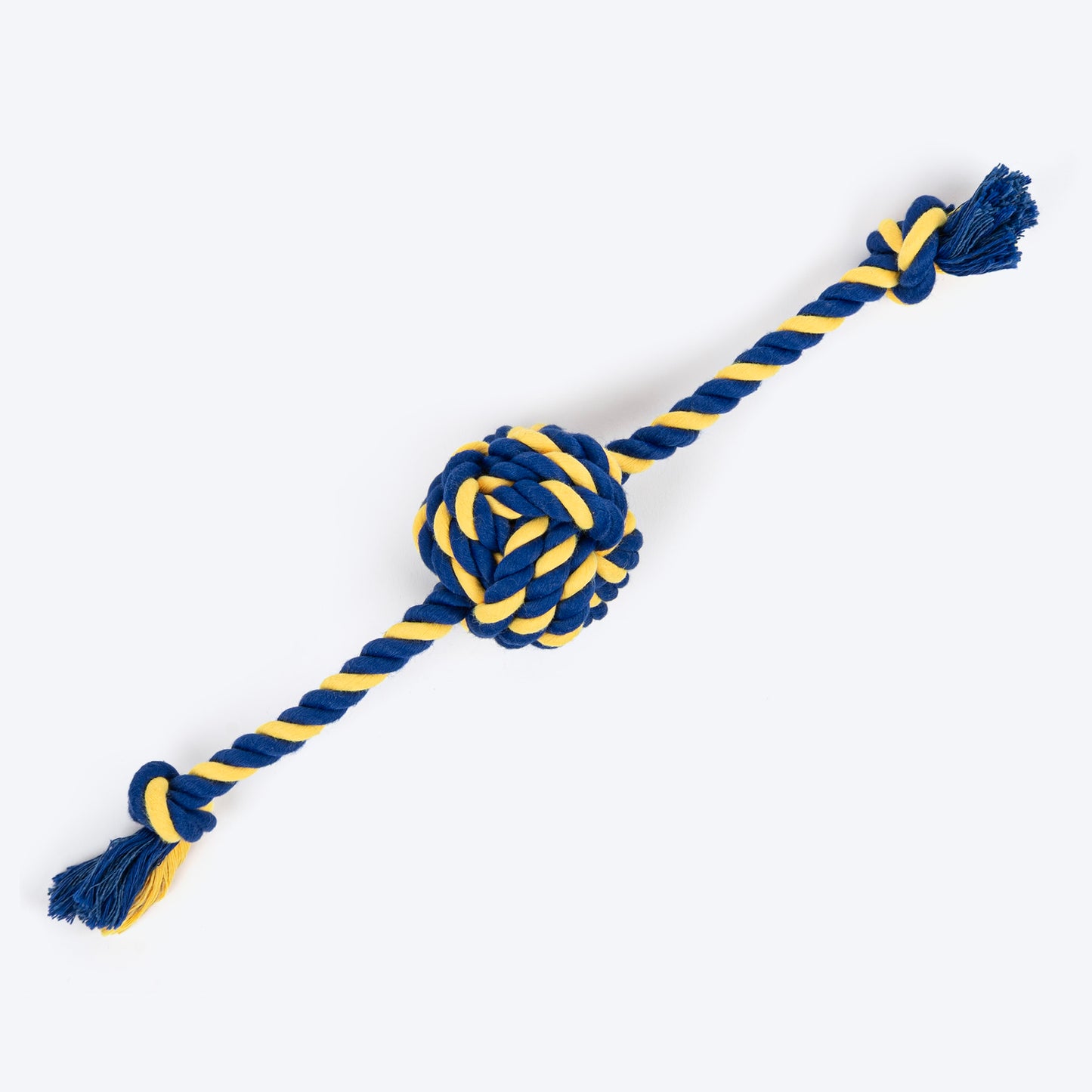 TLC Knot Ruff Rope Toy For Puppies & Small Dog - Yellow & Blue - Heads Up For Tails