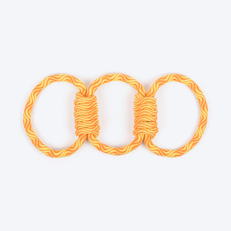 TLC Tug Trio Rope Toy For Dog - Yellow & Orange - Heads Up For Tails