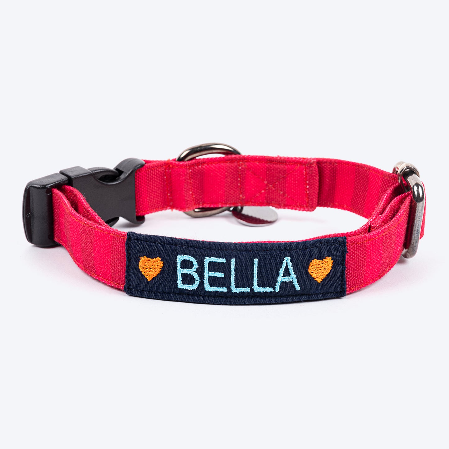 HUFT Personalised Blooming Days Fabric Collar For Dogs With Free Bow Tie - Navy Blue - Heads Up For Tails