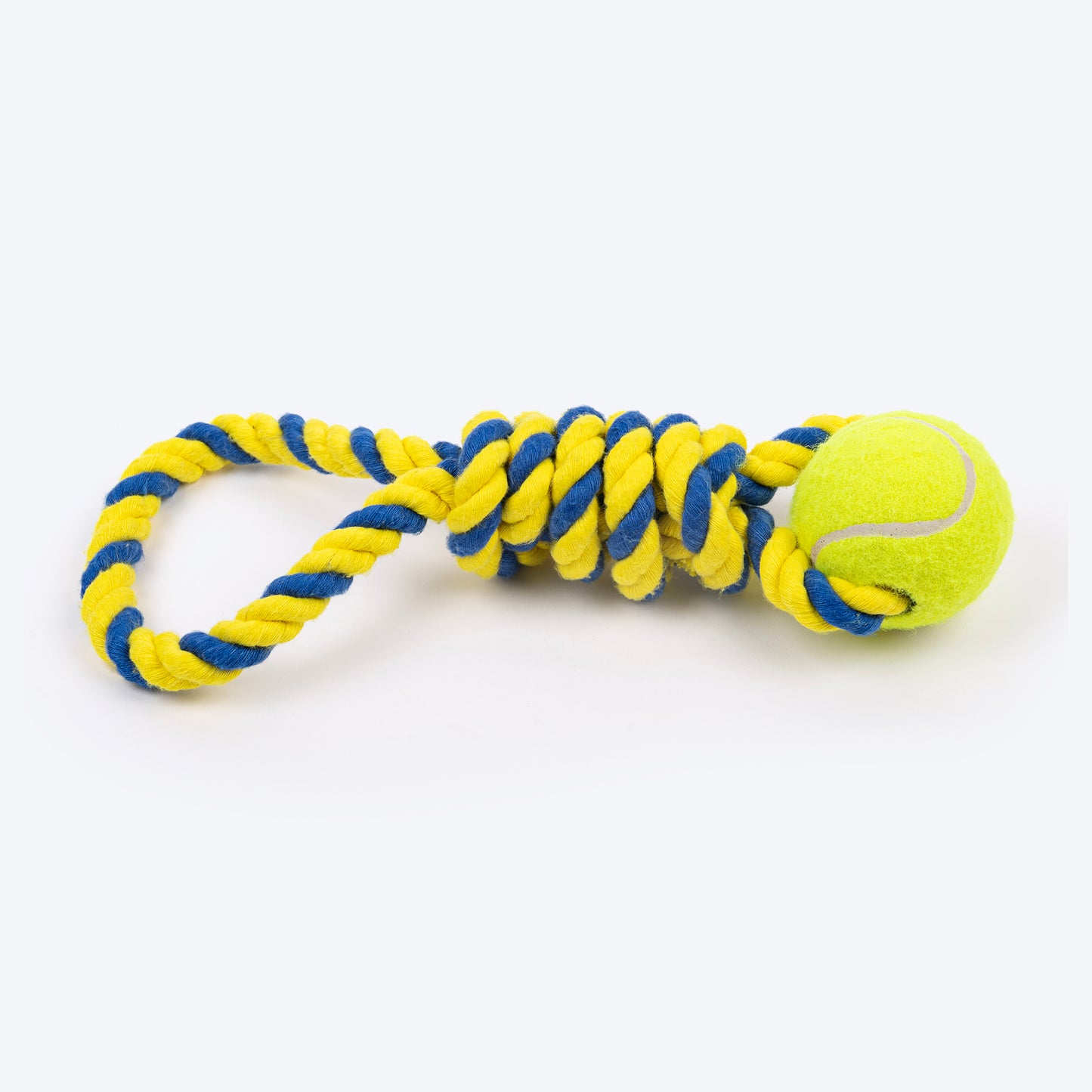 TLC Twist n' Toss Rope Toy For Dog - Yellow & Blue