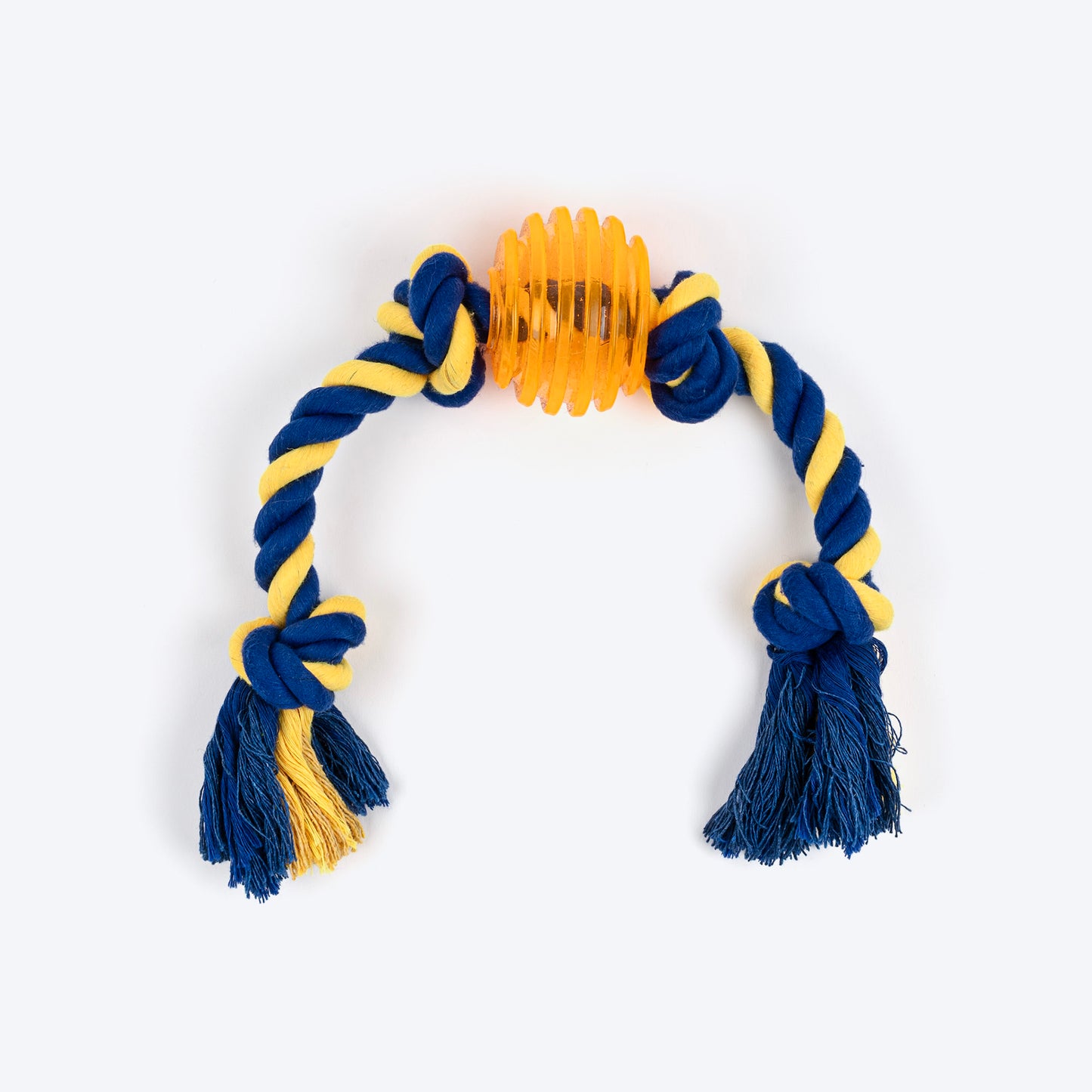 TLC Rope Chewer Rope Toy For Dog - Yellow & Blue - Heads Up For Tails