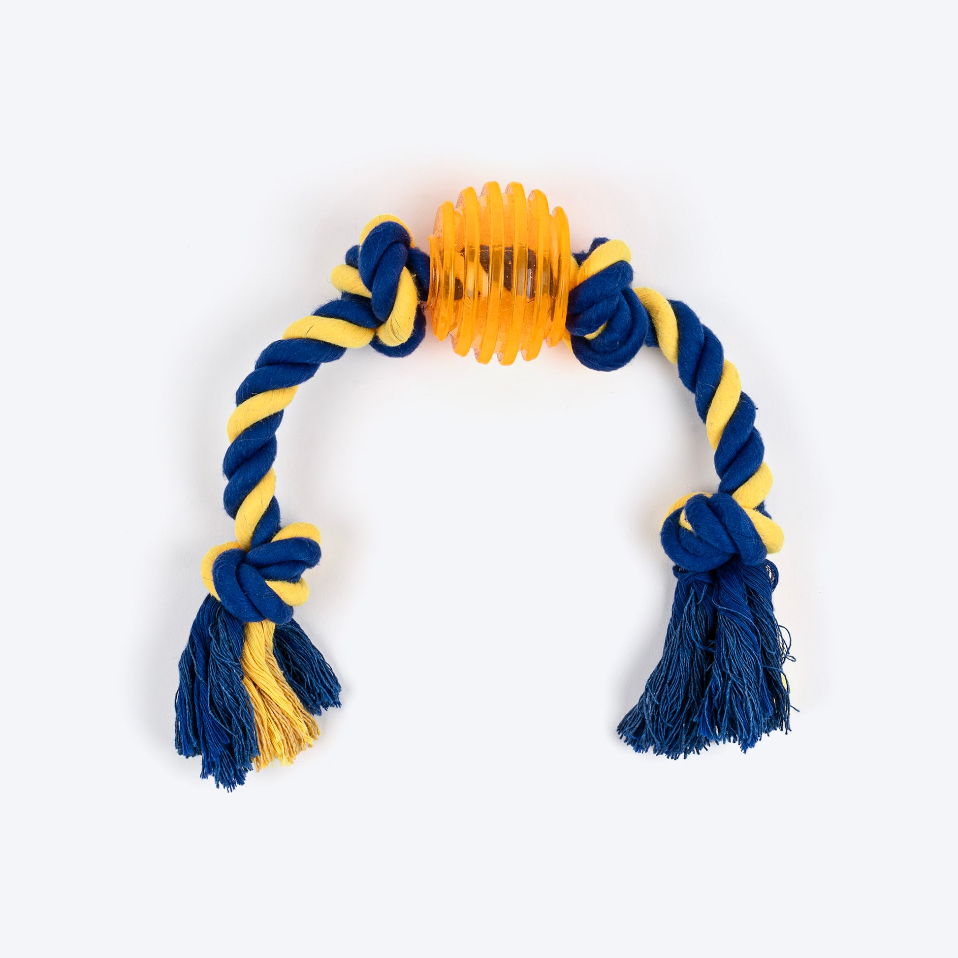 TLC Rope Chewer Rope Toy For Dog - Yellow & Blue - Heads Up For Tails