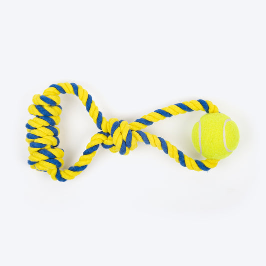 TLC Rope Ranger Rope Toy For Dog - Yellow & Blue