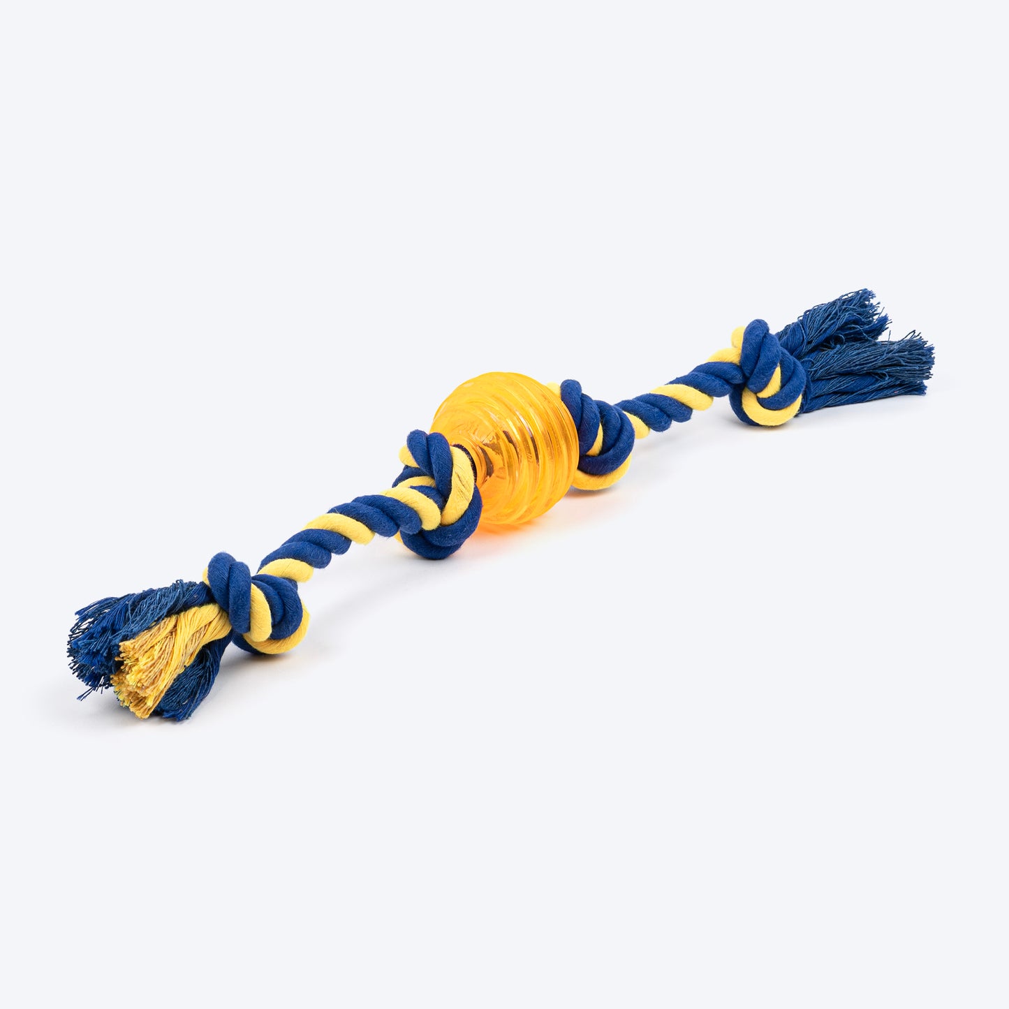 TLC Rope Chewer Rope Toy For Dog - Yellow & Blue - Heads Up For Tails