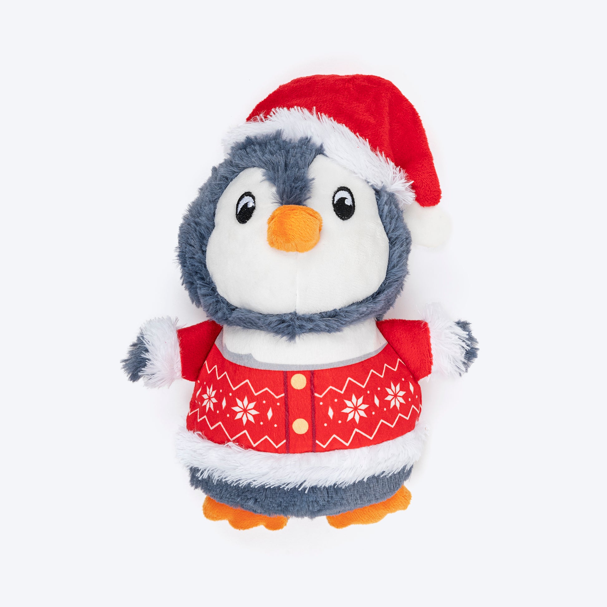 HUFT Merry Penguin Squeaky Plush Toy For Dog - Slate Blue - Heads Up For Tails