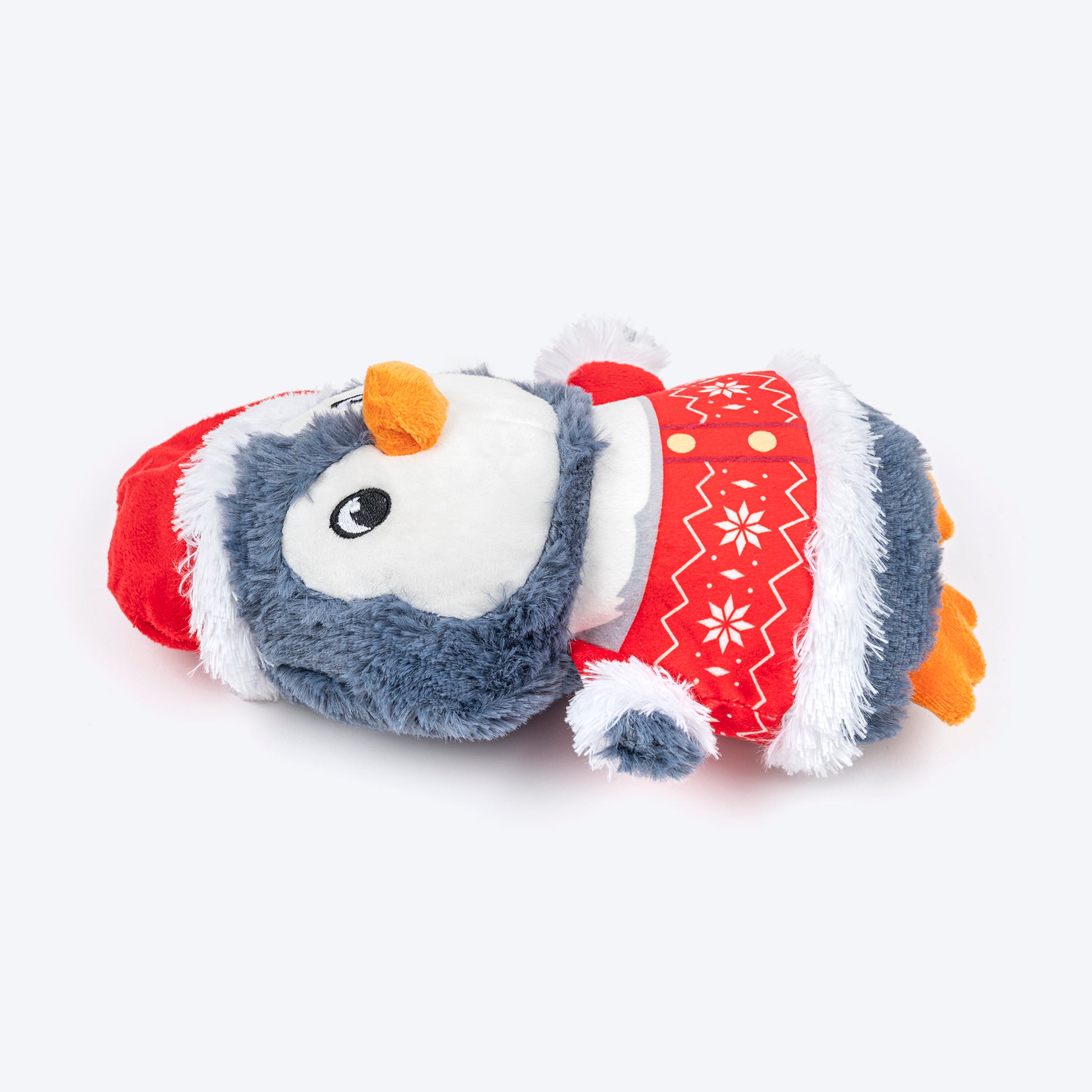 HUFT Merry Penguin Squeaky Plush Toy For Dog - Slate Blue - Heads Up For Tails