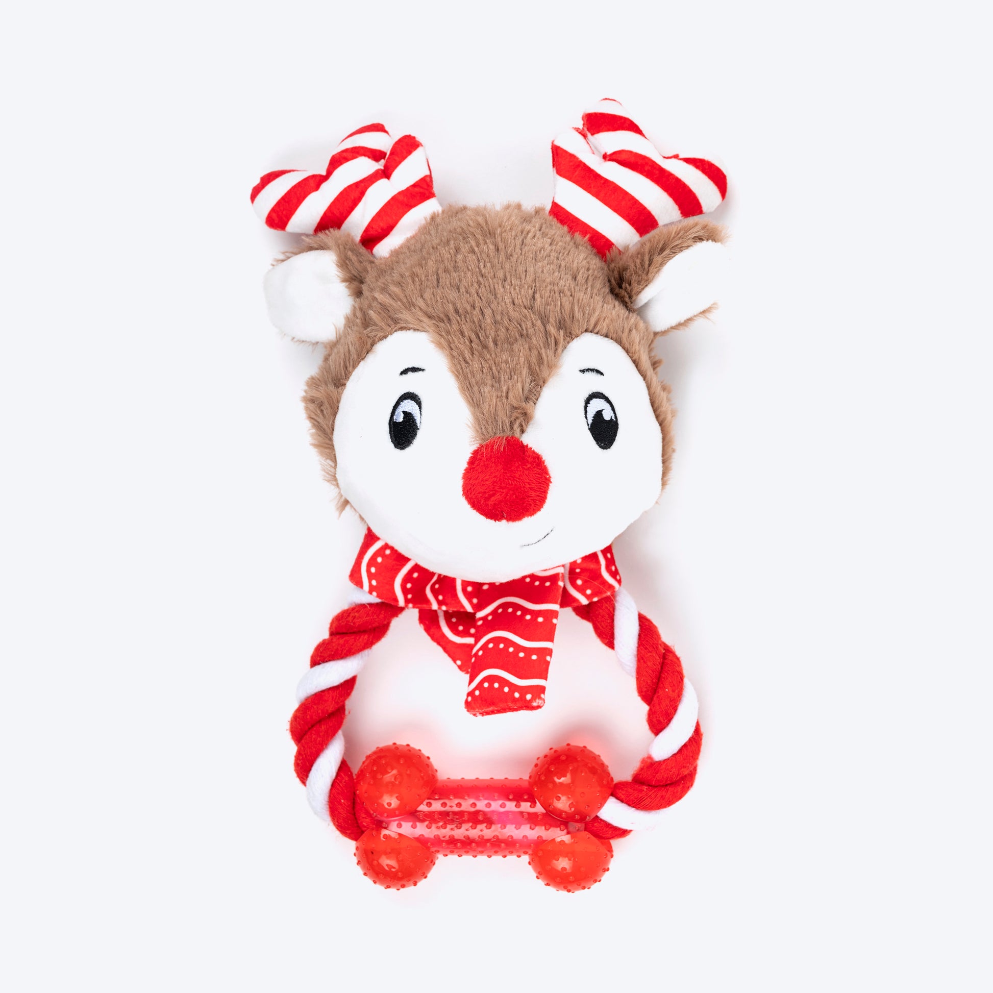 HUFT Dashing Reindeer Squeaky Plush Toy For Dog - Multicolor - Heads Up For Tails