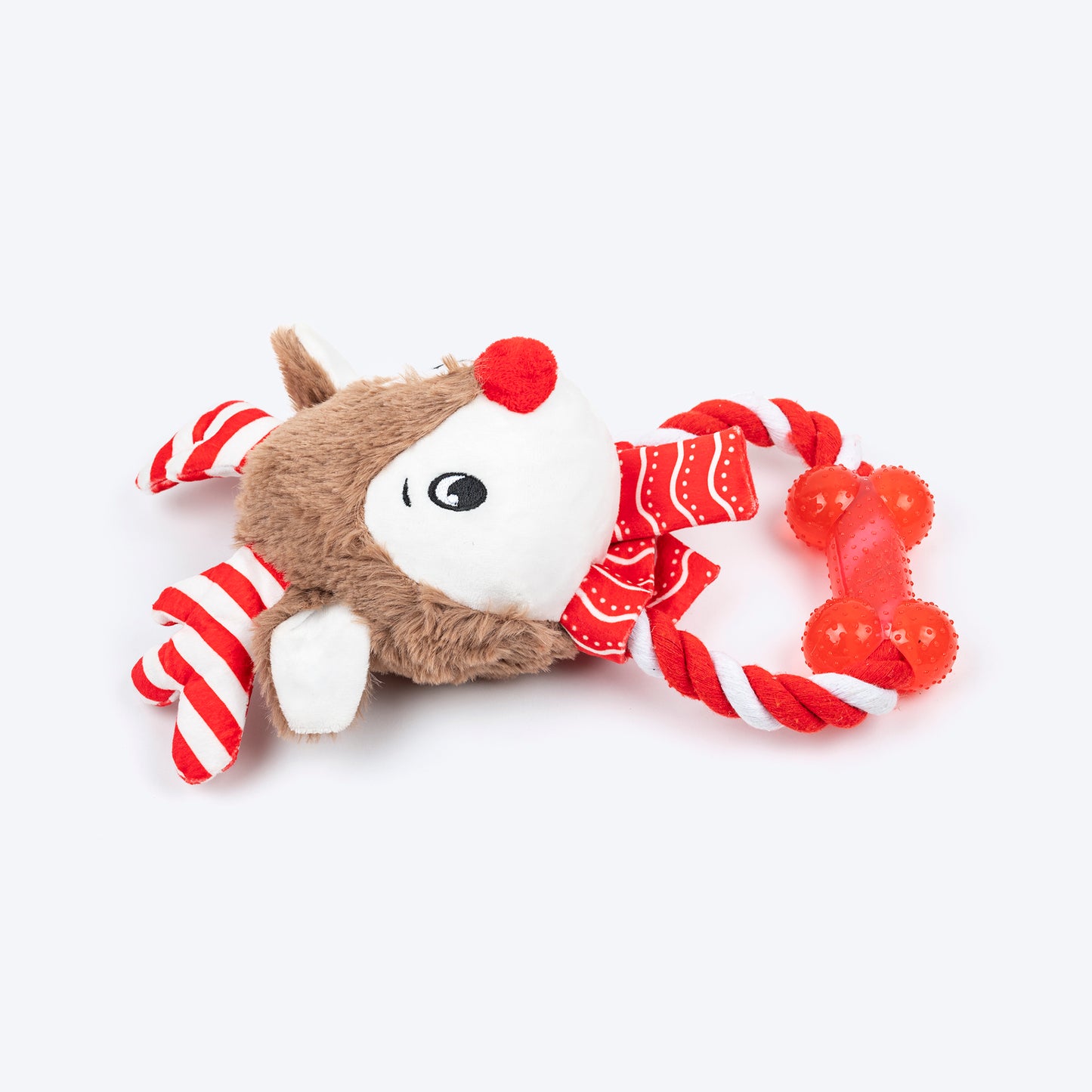 HUFT Dashing Reindeer Squeaky Plush Toy For Dog - Multicolor - Heads Up For Tails