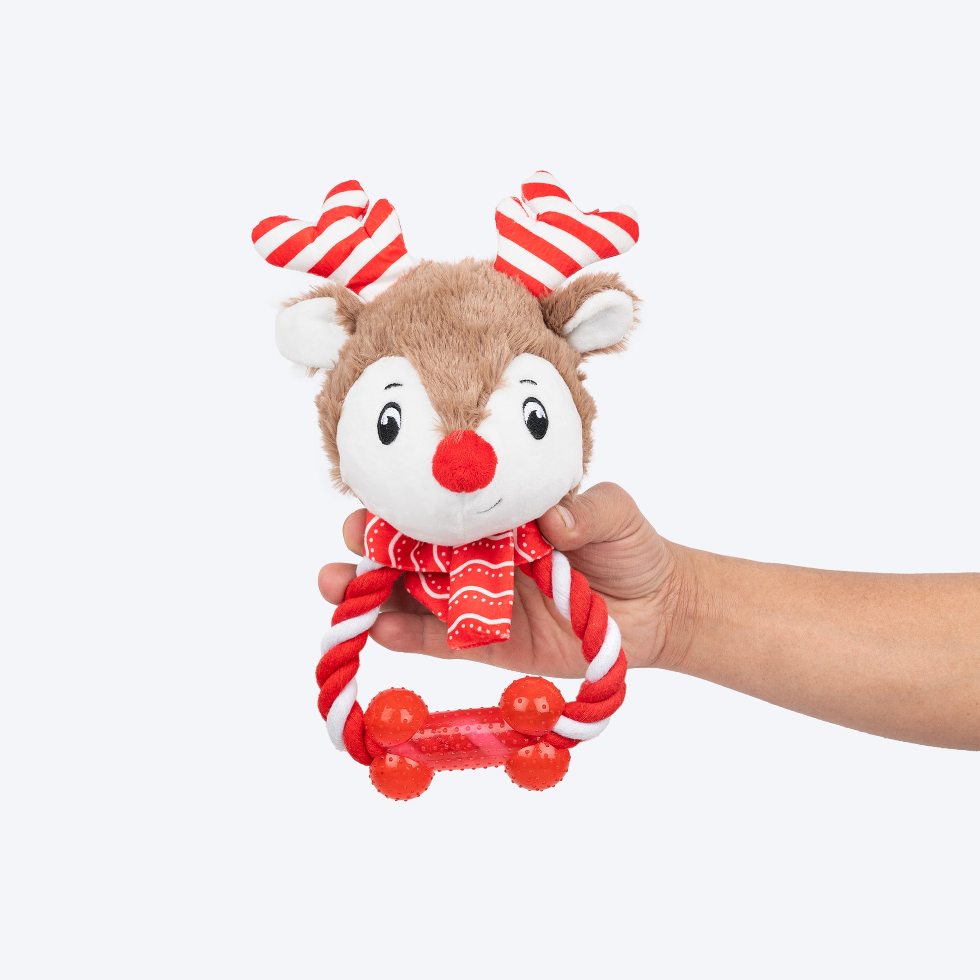 HUFT Dashing Reindeer Squeaky Plush Toy For Dog - Multicolor - Heads Up For Tails