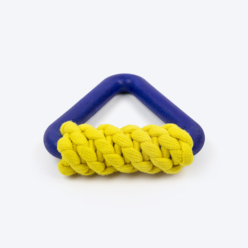 TLC Knotty Tail Chew Toy For Dog - Yellow & Blue - Heads Up For Tails