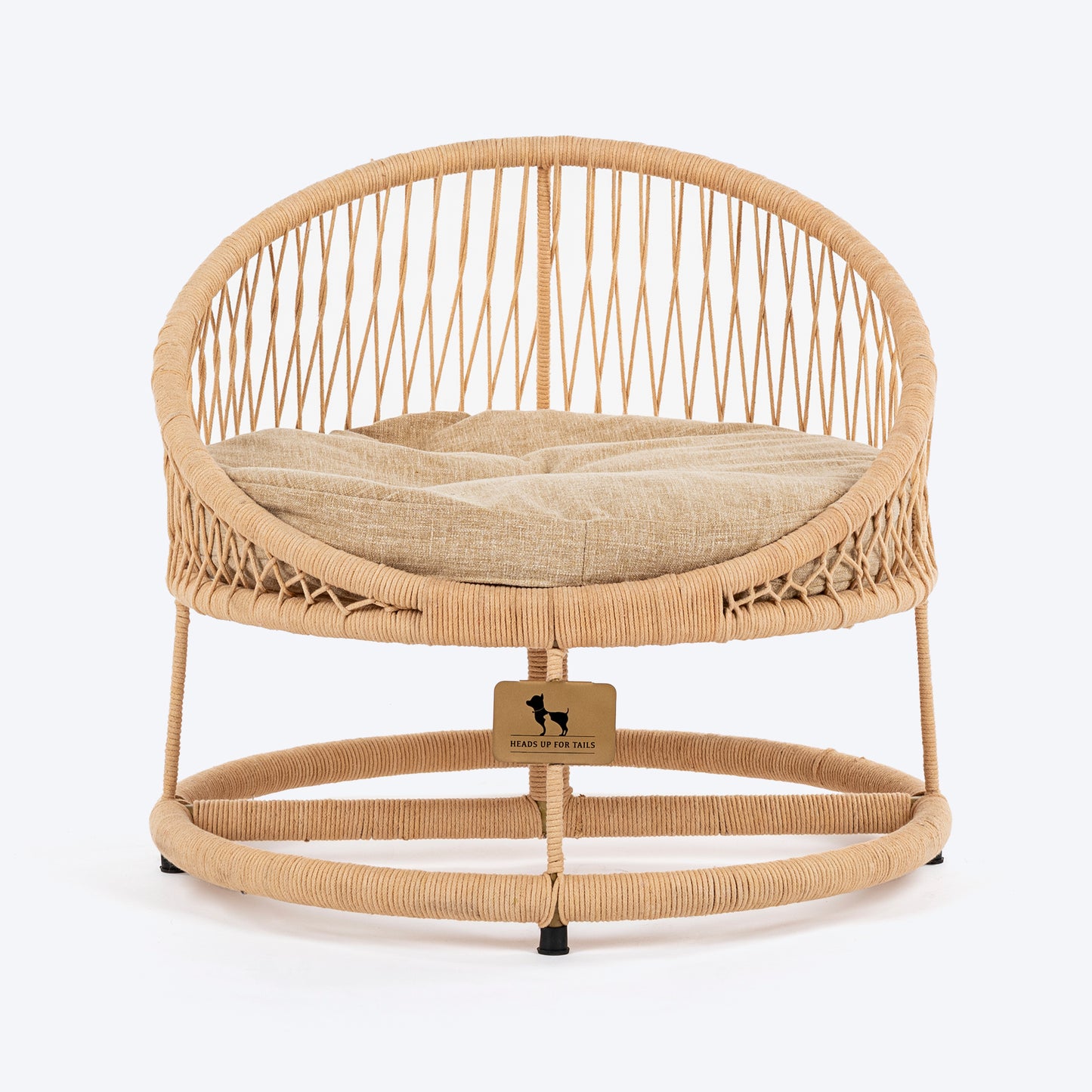 HUFT Purrfect Snuggle Elevated Bed With Cushion For Cat - Beige