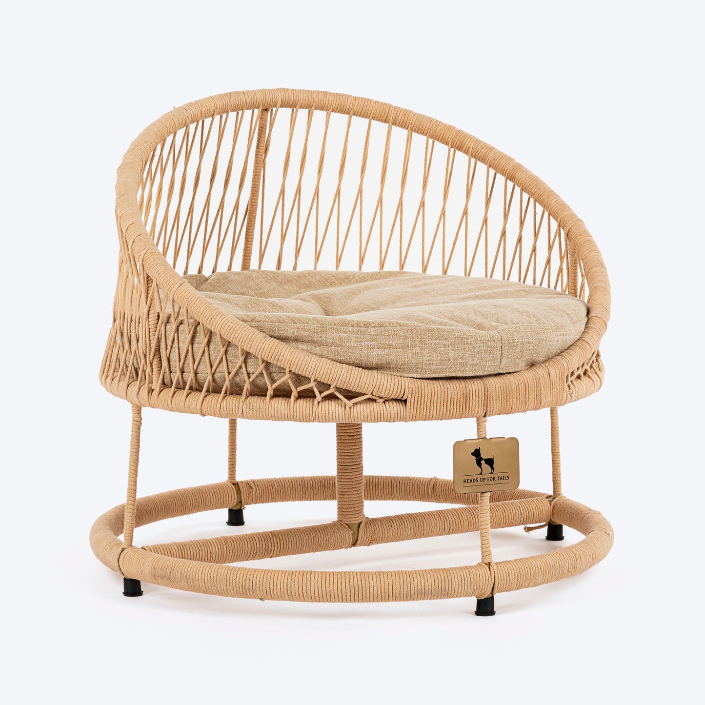 HUFT Purrfect Snuggle Elevated Bed With Cushion For Cat - Beige