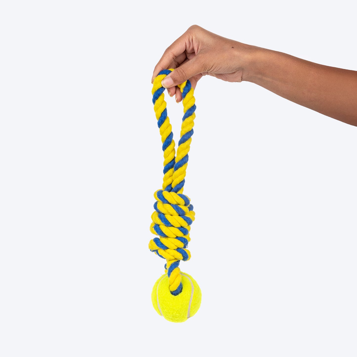TLC Twist n' Toss Rope Toy For Dog - Yellow & Blue
