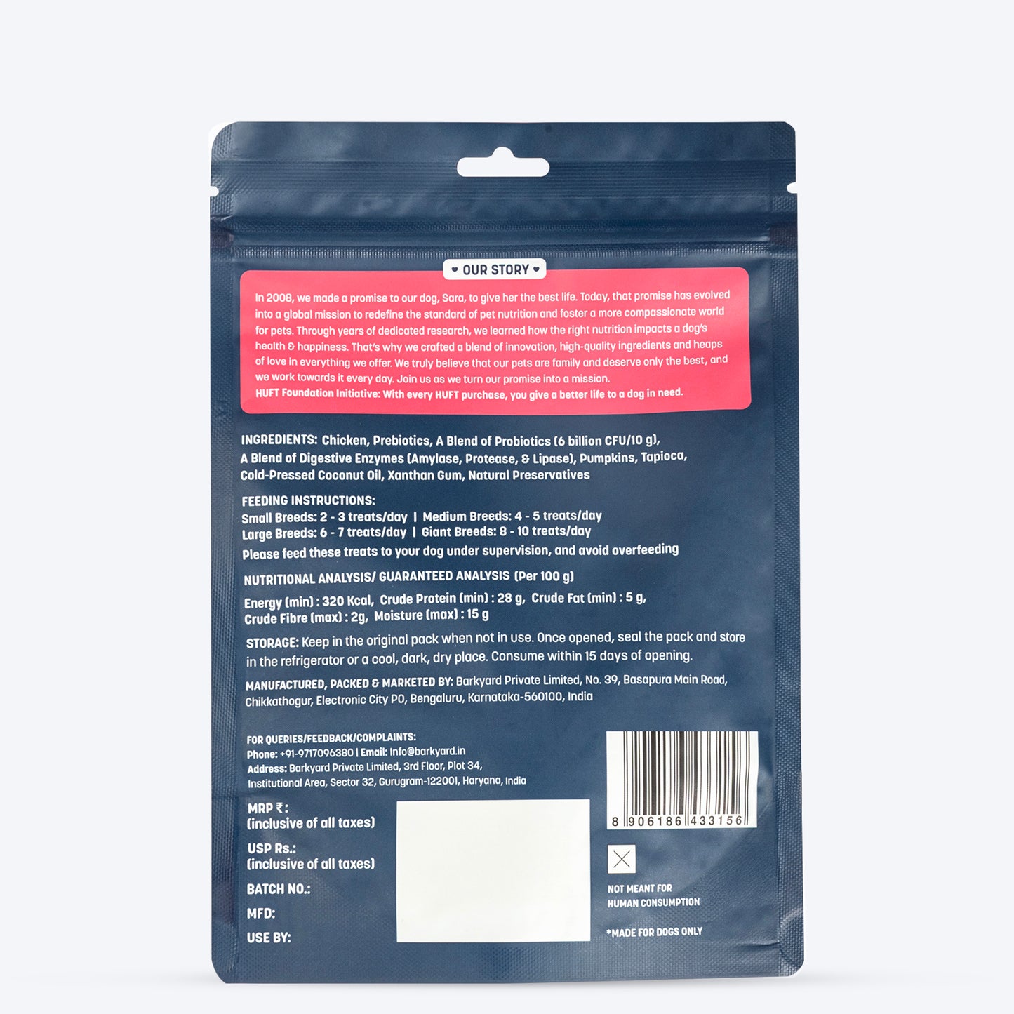 Sara's Daily Probiotic Chews: Gut & Digestive Support Treats For Dog - 70 gm