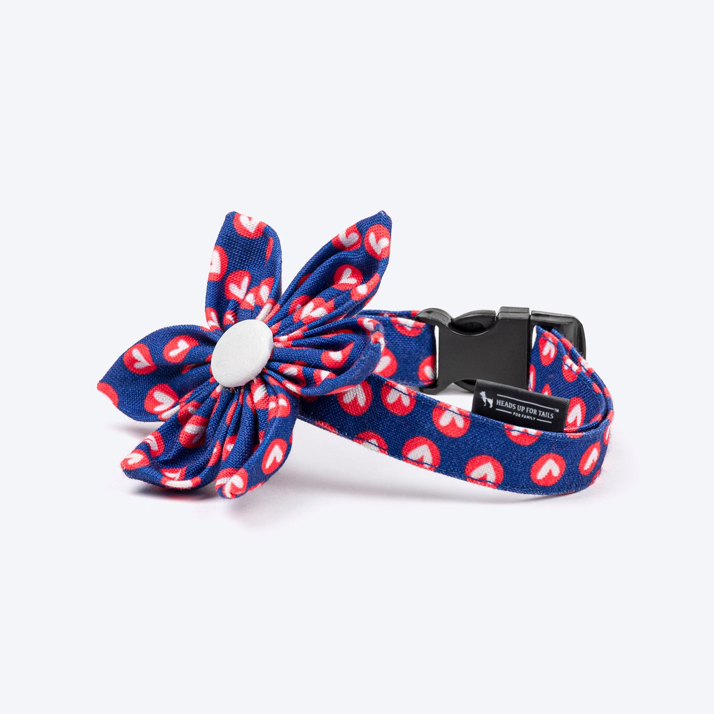 HUFT Heartpop Printed Bow Tie With Strap For Dog - Blue - Heads Up For Tails