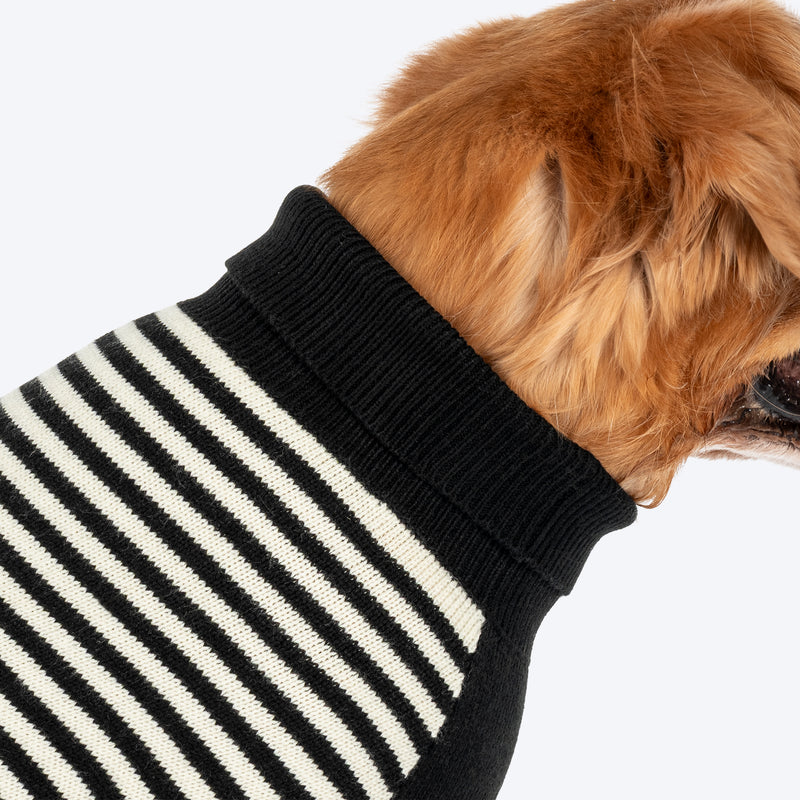HUFT Sweetheart Stripe Sweater For Dog - Black & White - Heads Up For Tails