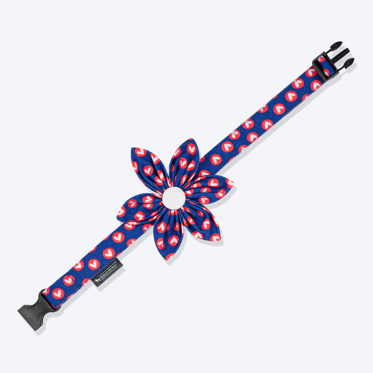 HUFT Heartpop Printed Bow Tie With Strap For Dog - Blue - Heads Up For Tails