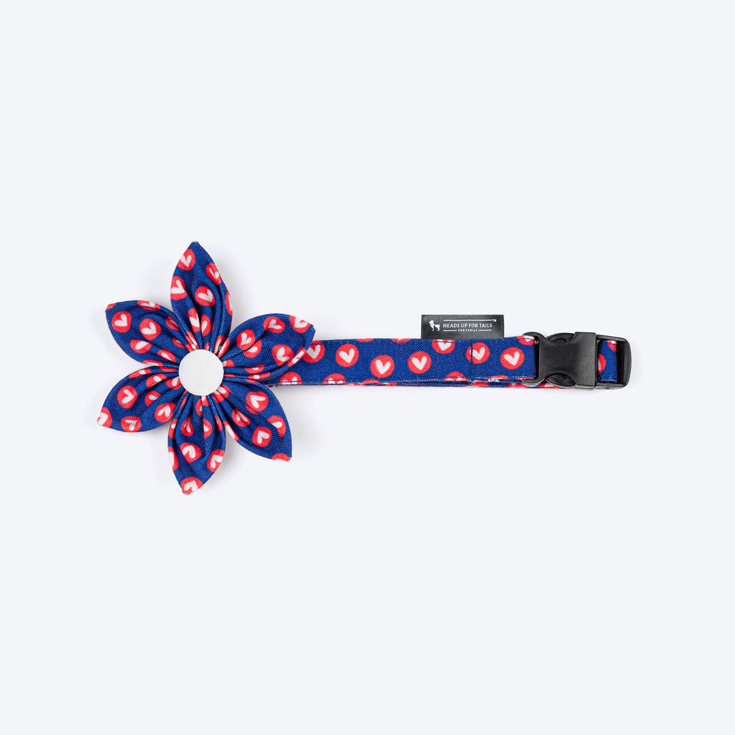 HUFT Heartpop Printed Bow Tie With Strap For Dog - Blue - Heads Up For Tails