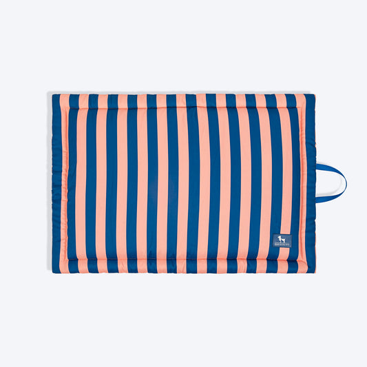 HUFT Happy Stripes Mat For Dog - Navy & Peach - Heads Up For Tails