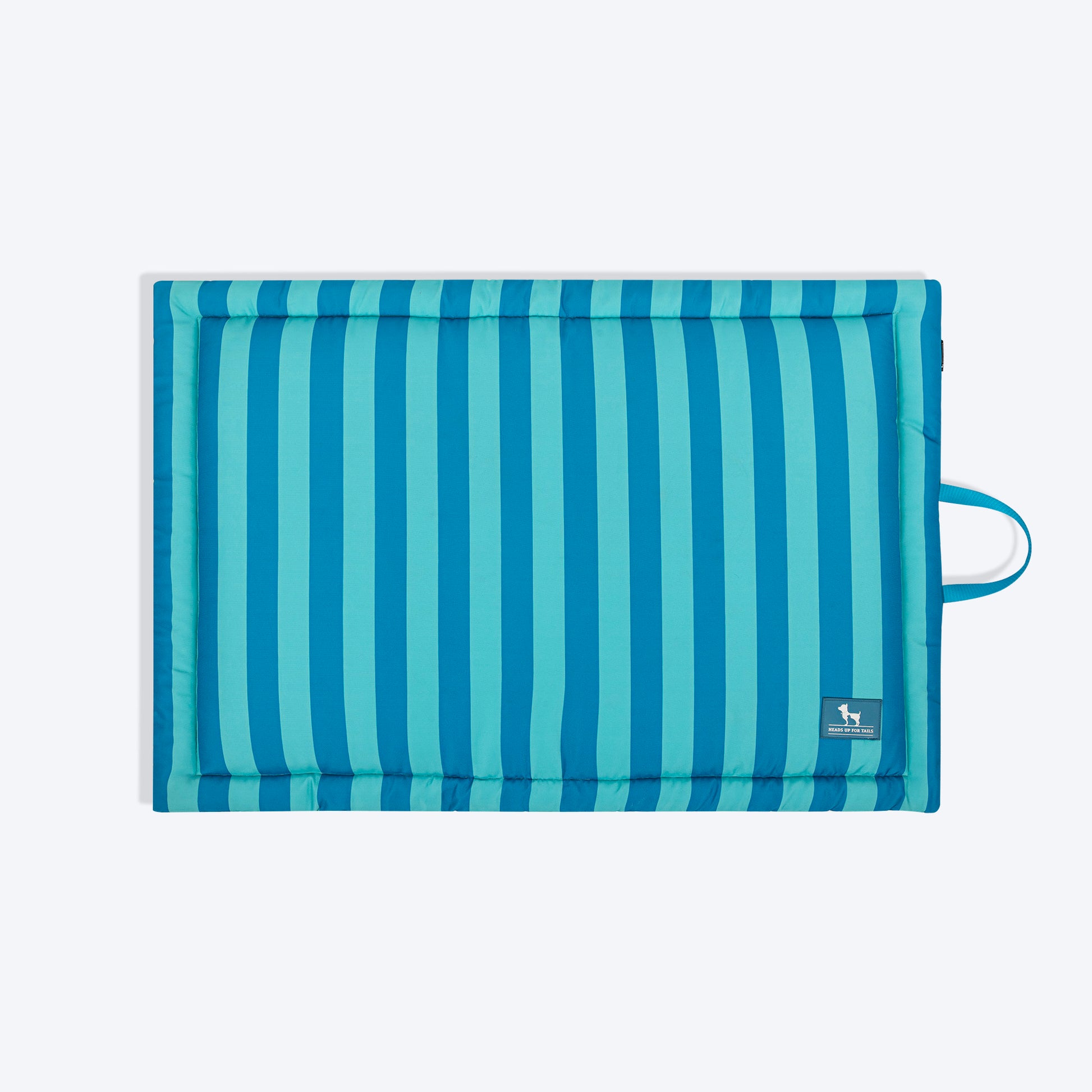 HUFT Happy Stripes Mat For Dog - Blue & Turquoise - Heads Up For Tails